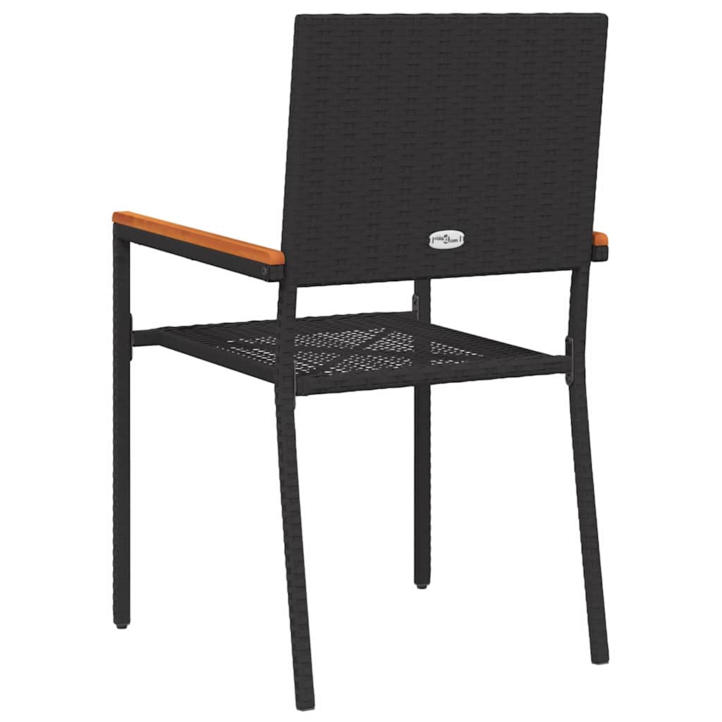 vidaXL Zestaw krzeseł ogrodowych 4 pcs Czarny i Brązowy