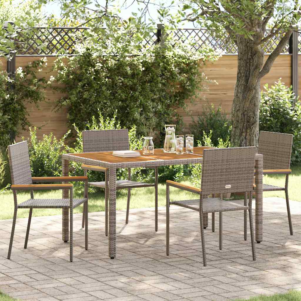 vidaXL Zestaw krzeseł ogrodowych 4 pcs Szary i brązowy 54 x 56 x 90 cm