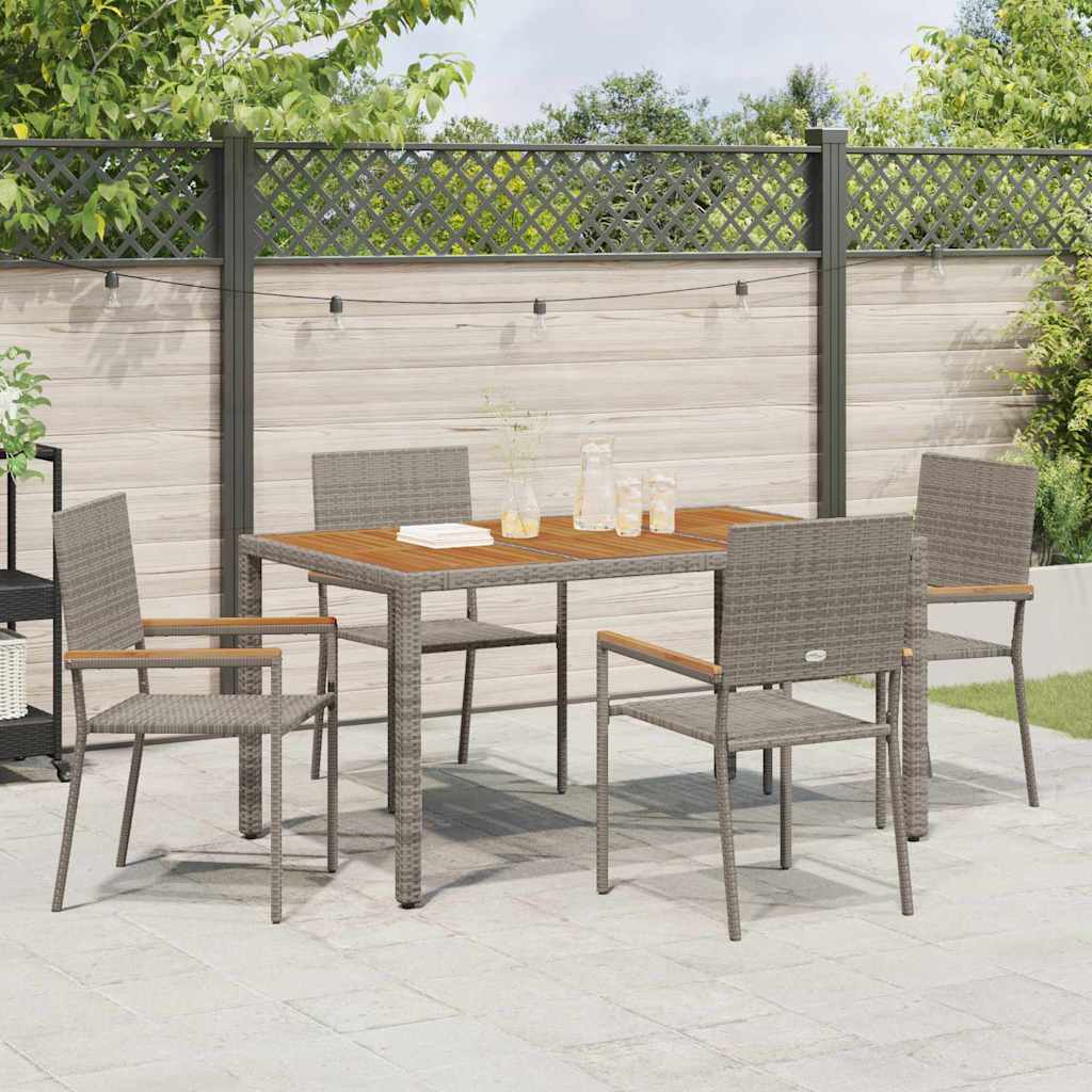 vidaXL Zestaw krzeseł ogrodowych 4 pcs Szary i brązowy 54 x 56 x 90 cm