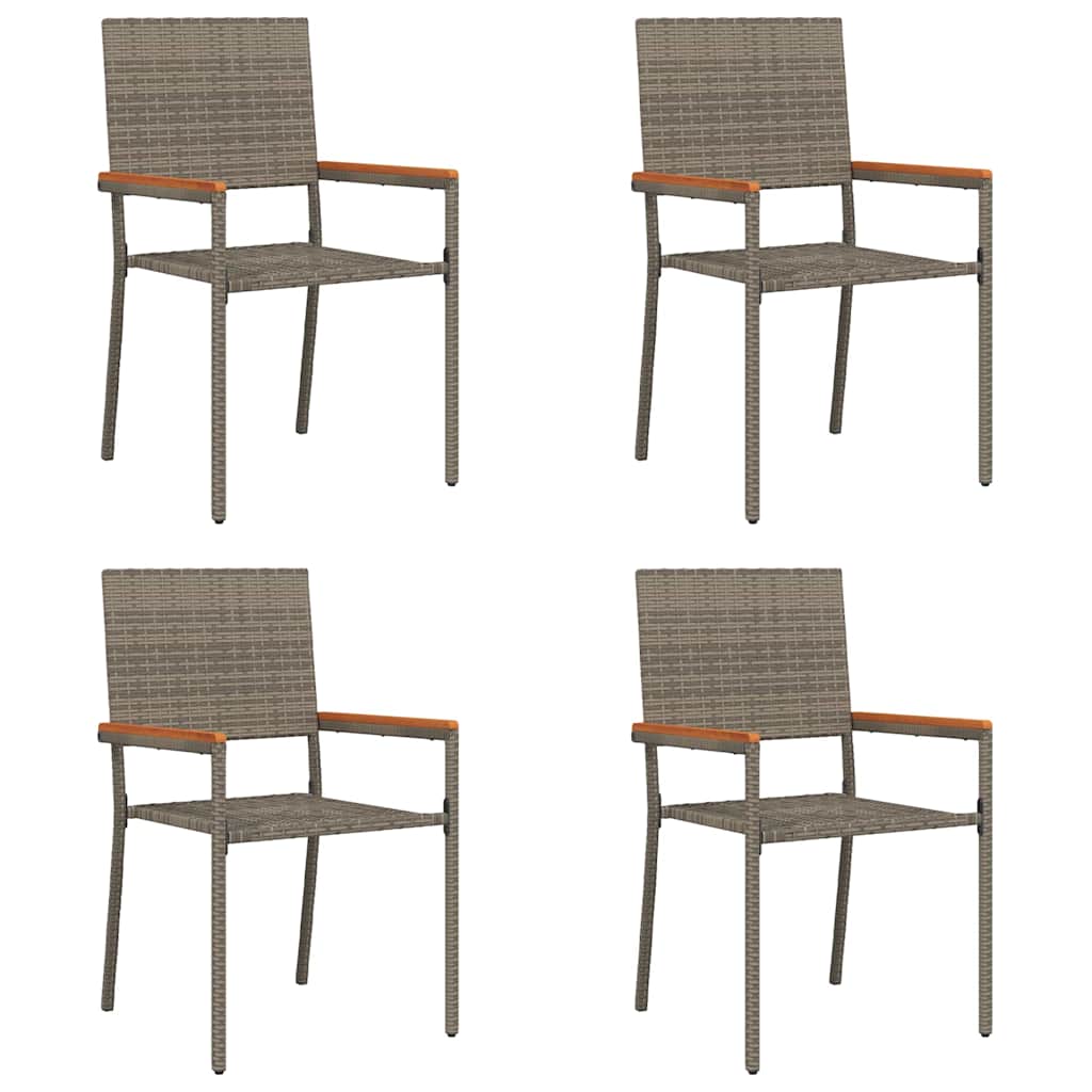 vidaXL Zestaw krzeseł ogrodowych 4 pcs Szary i brązowy 54 x 56 x 90 cm