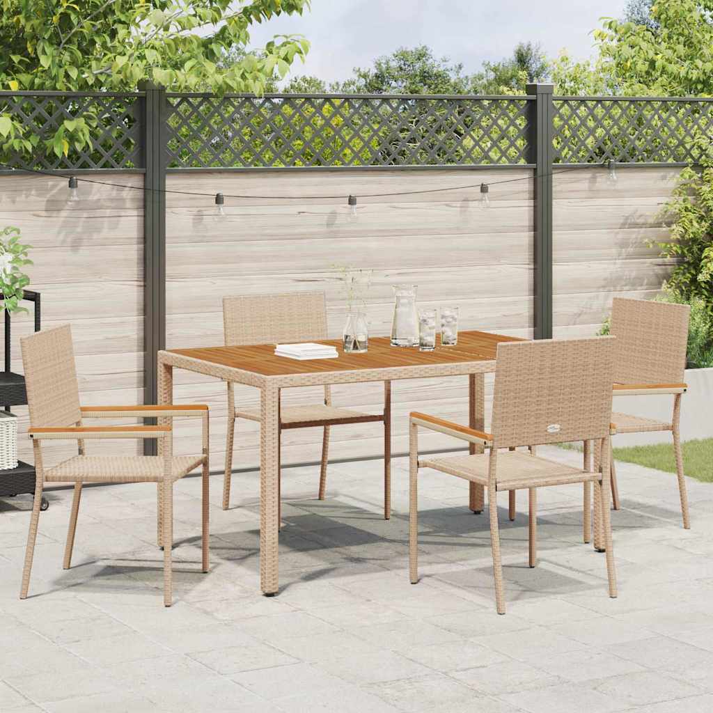 vidaXL Zestaw krzeseł ogrodowych 4 pcs Kremowy i brązowy