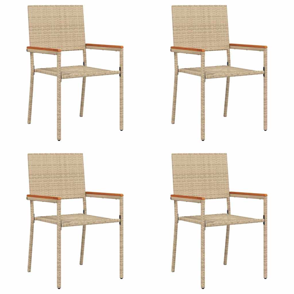 vidaXL Zestaw krzeseł ogrodowych 4 pcs Kremowy i brązowy