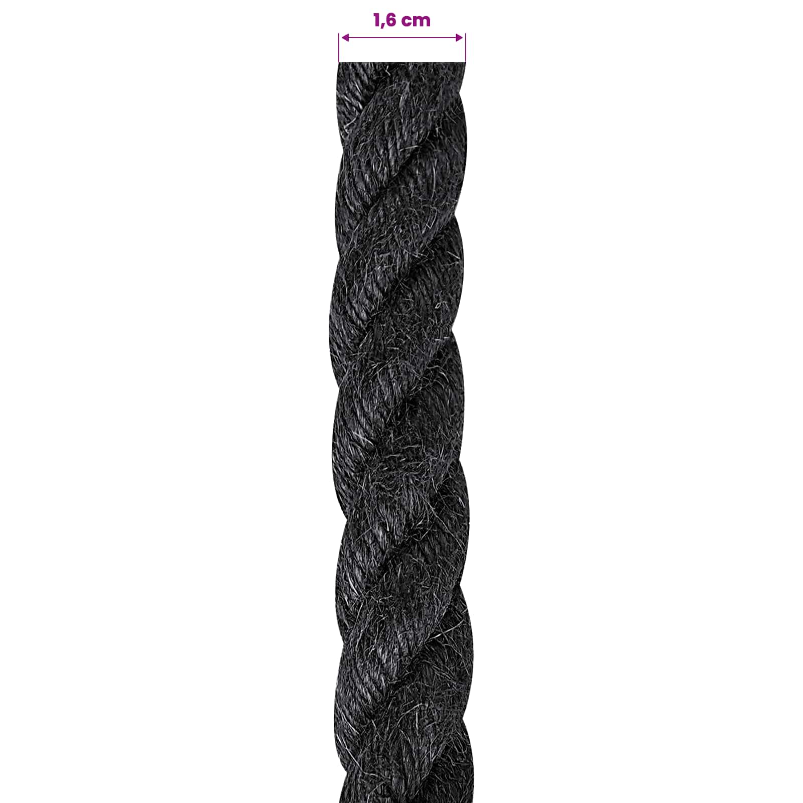 vidaXL Lina Jutowa 16 Czarny 100% juta Tossa
