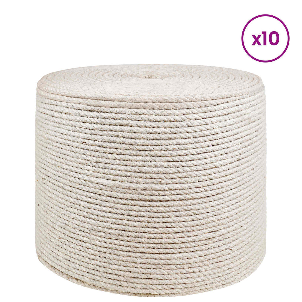 vidaXL Lina jutowa 10 pcs 2 Biały 100% juta Tossa