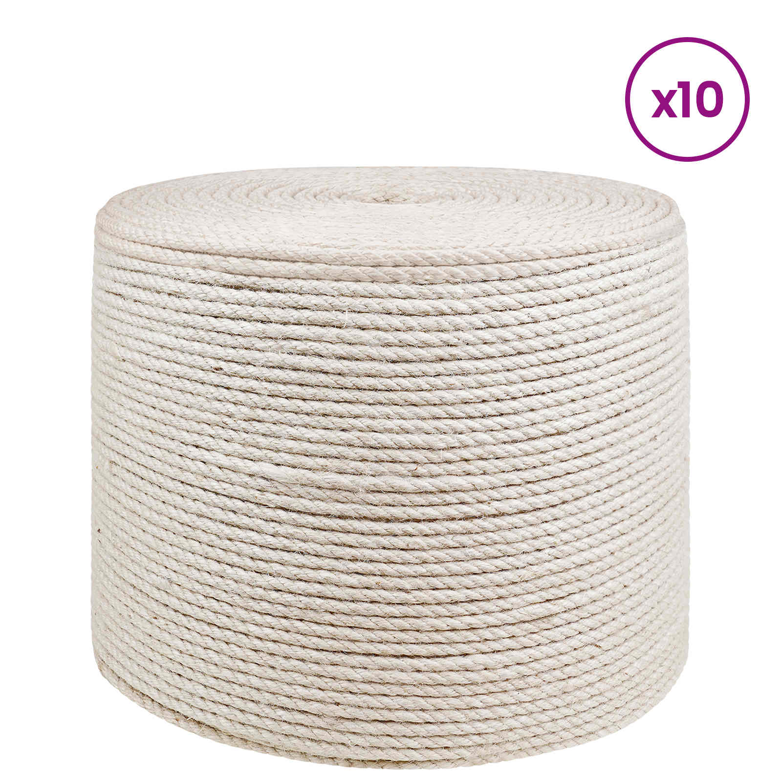 vidaXL Lina jutowa 10 pcs 2 Biały 100% juta Tossa
