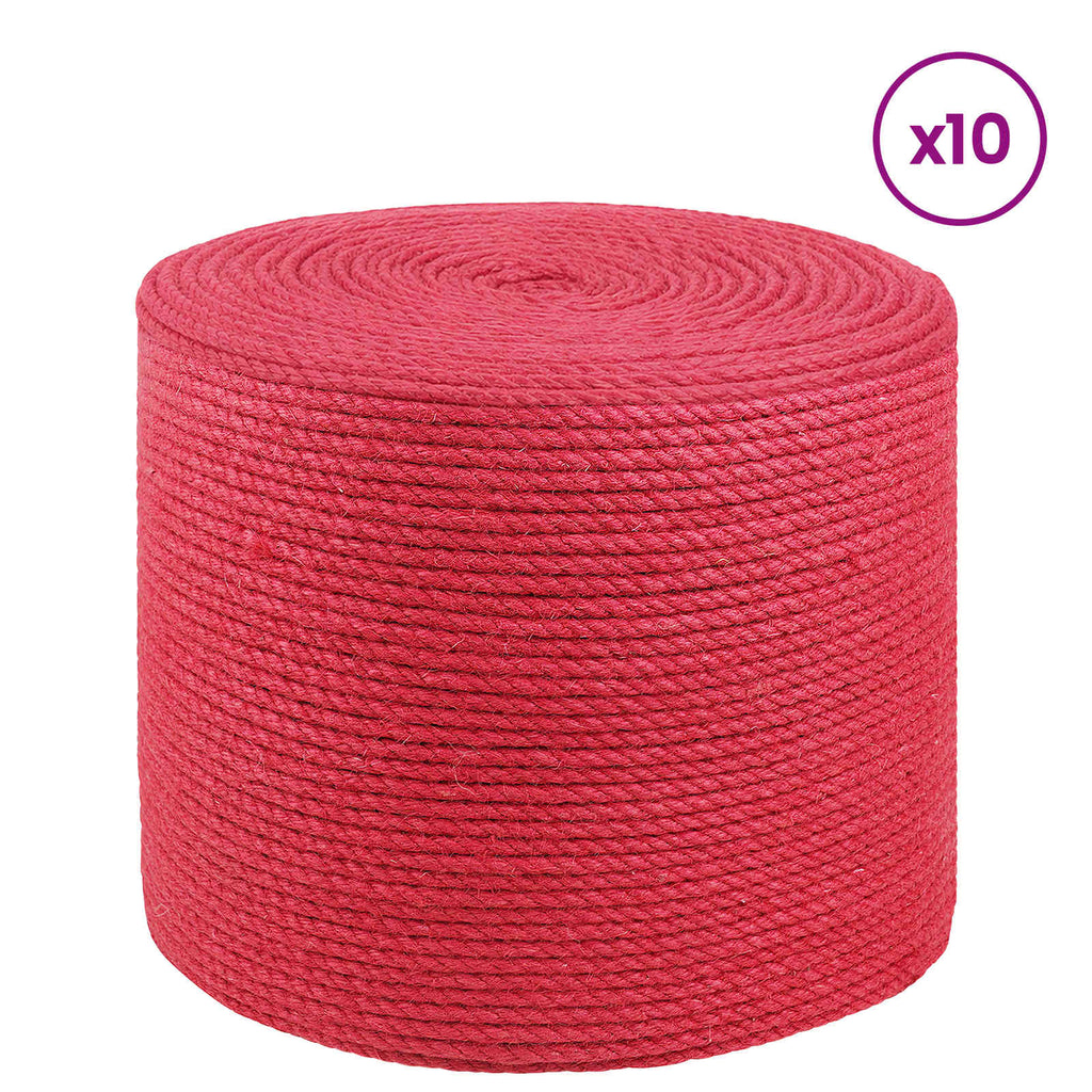 vidaXL Lina Jutowa 10 pcs czerwony 100% juta Tossa