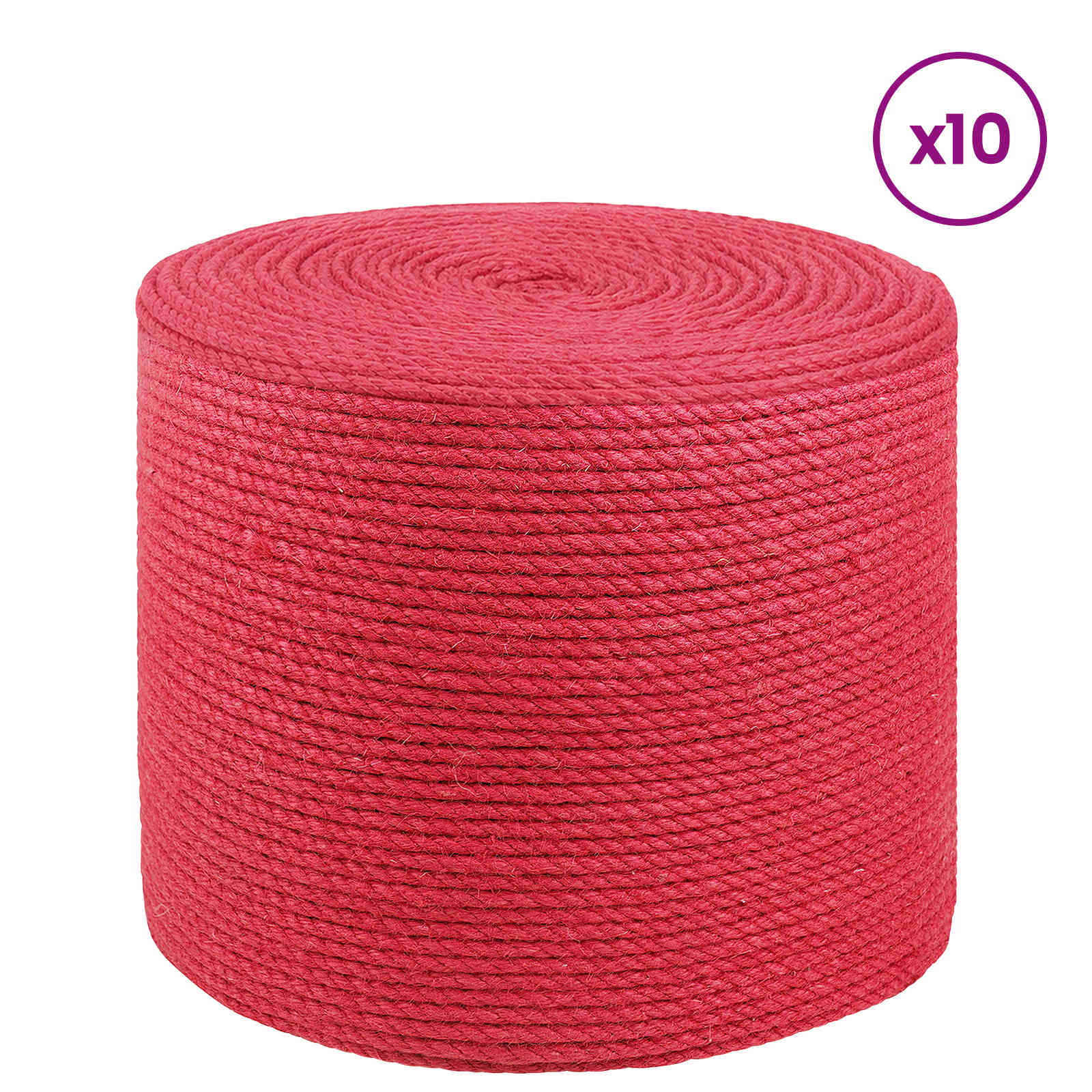 vidaXL Lina Jutowa 10 pcs czerwony 100% juta Tossa