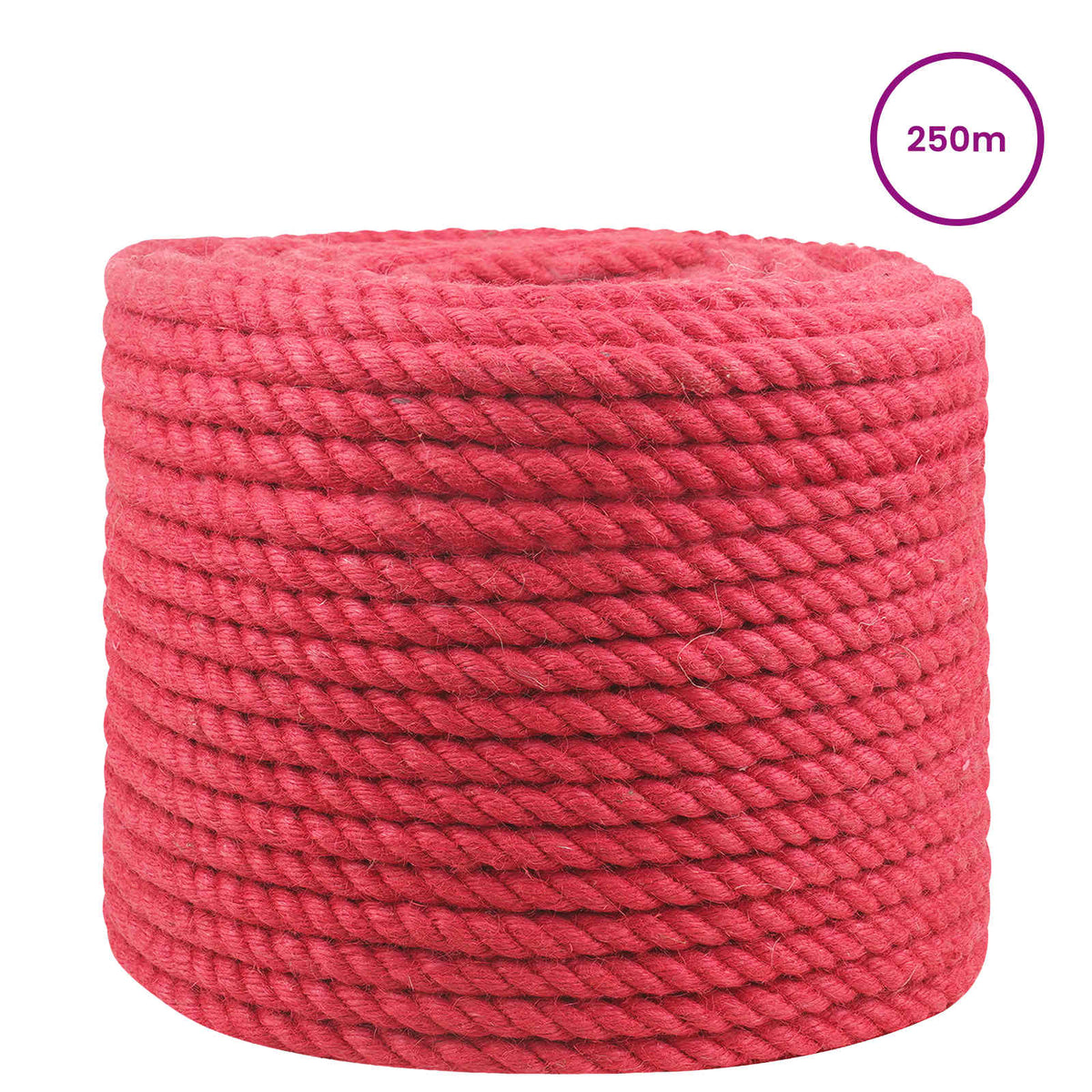 vidaXL Lina Jutowa 14 mm czerwony 100% juta Tossa