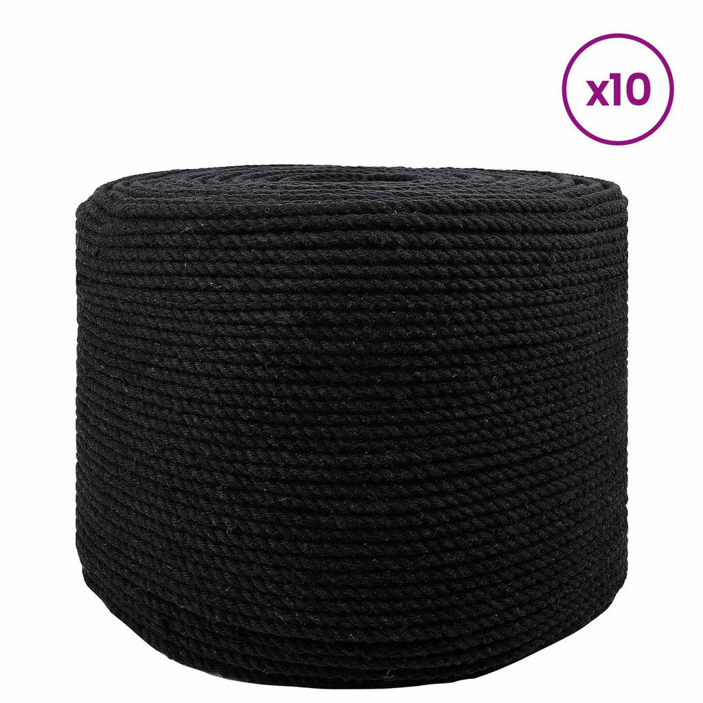 vidaXL Lina 10 pcs Czarny Bawełna