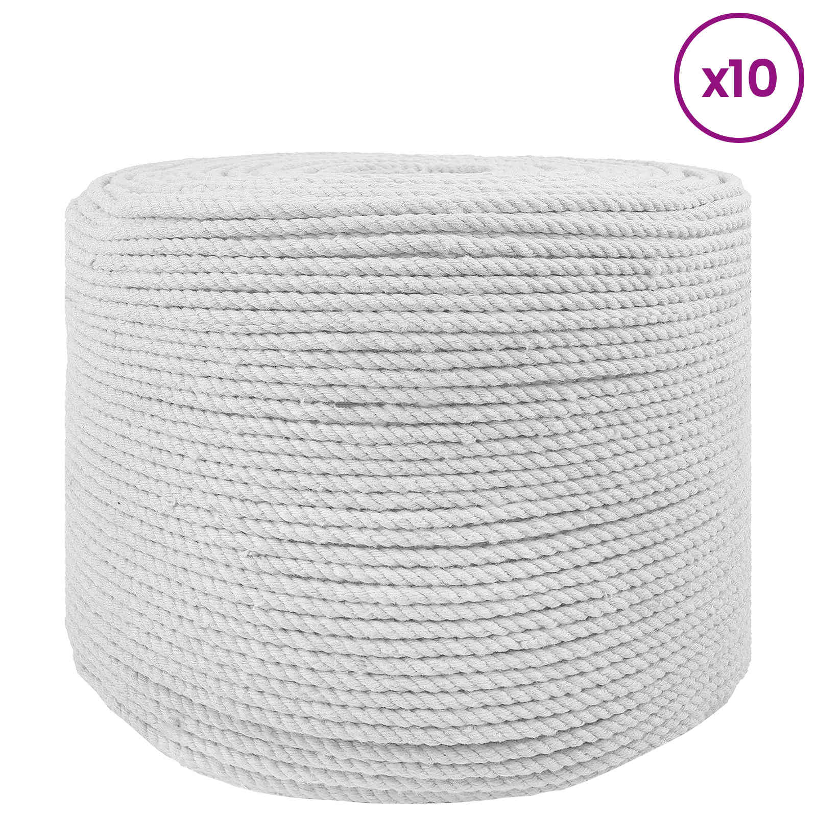 vidaXL Lina 10 pcs Biały Bawełna