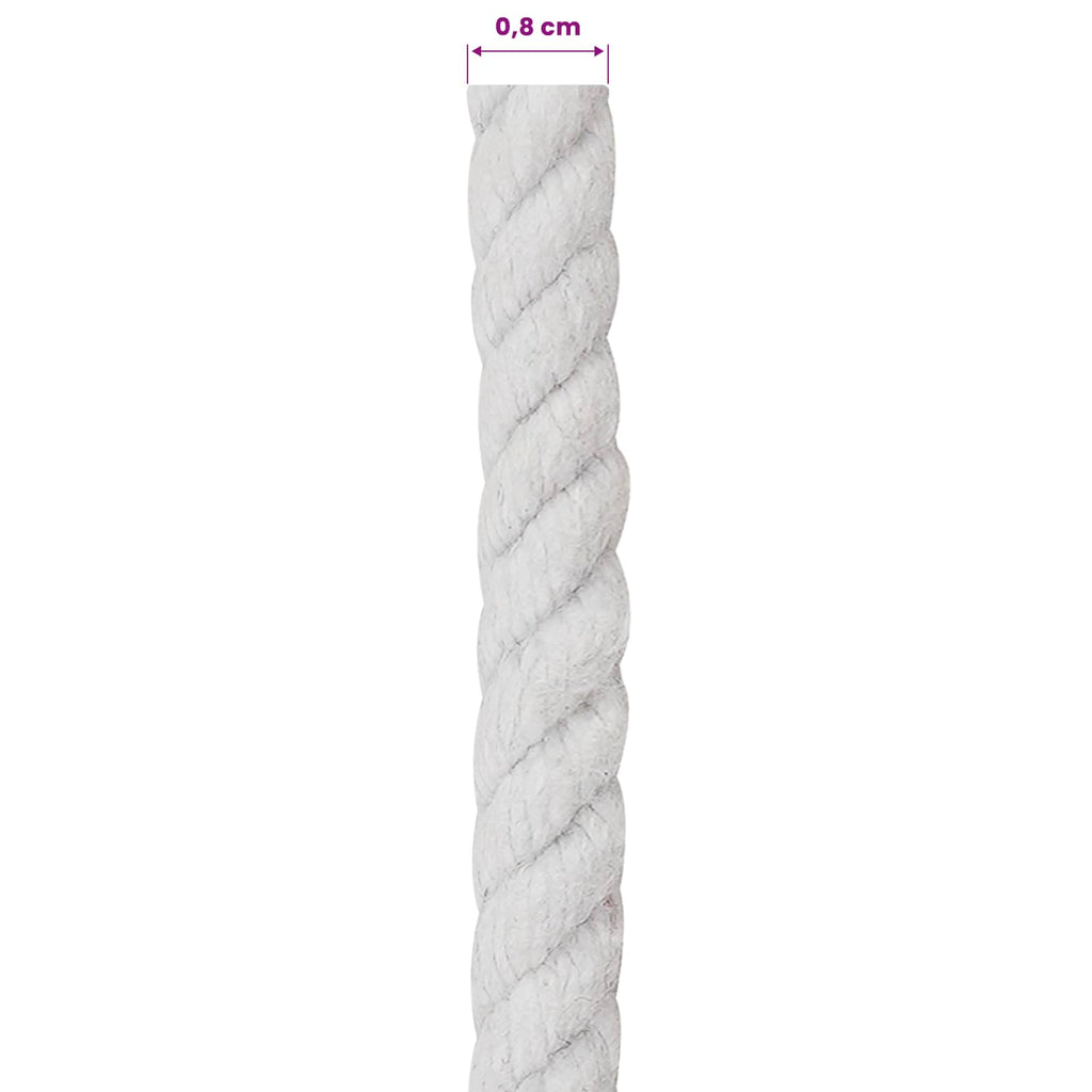 vidaXL Lina Biały 0,8 x 0,8 x 10000 cm Bawełna