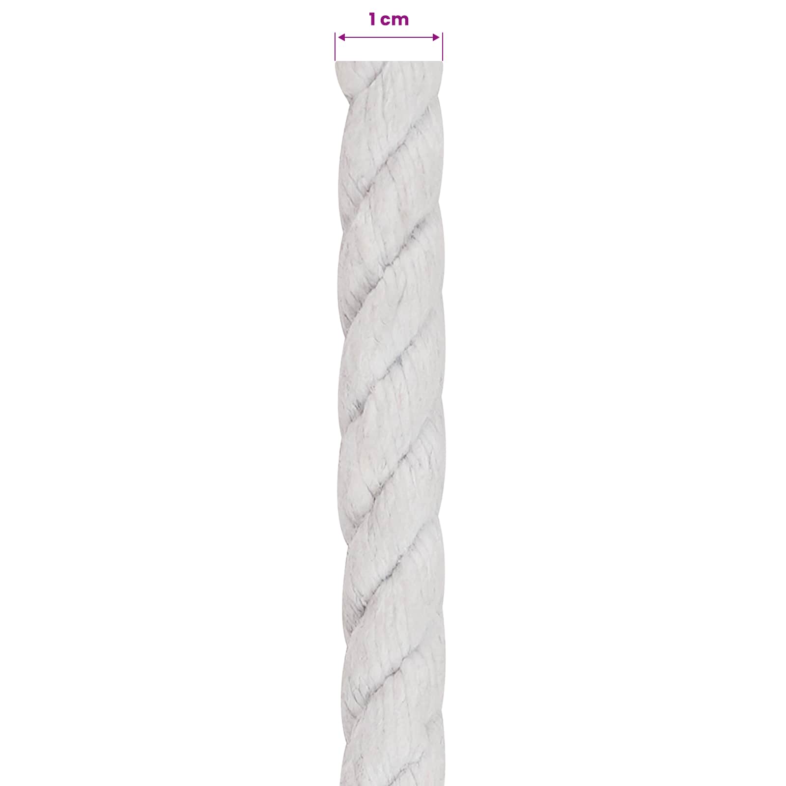 vidaXL Lina Biały 1 x 1 x 2500 cm Bawełna