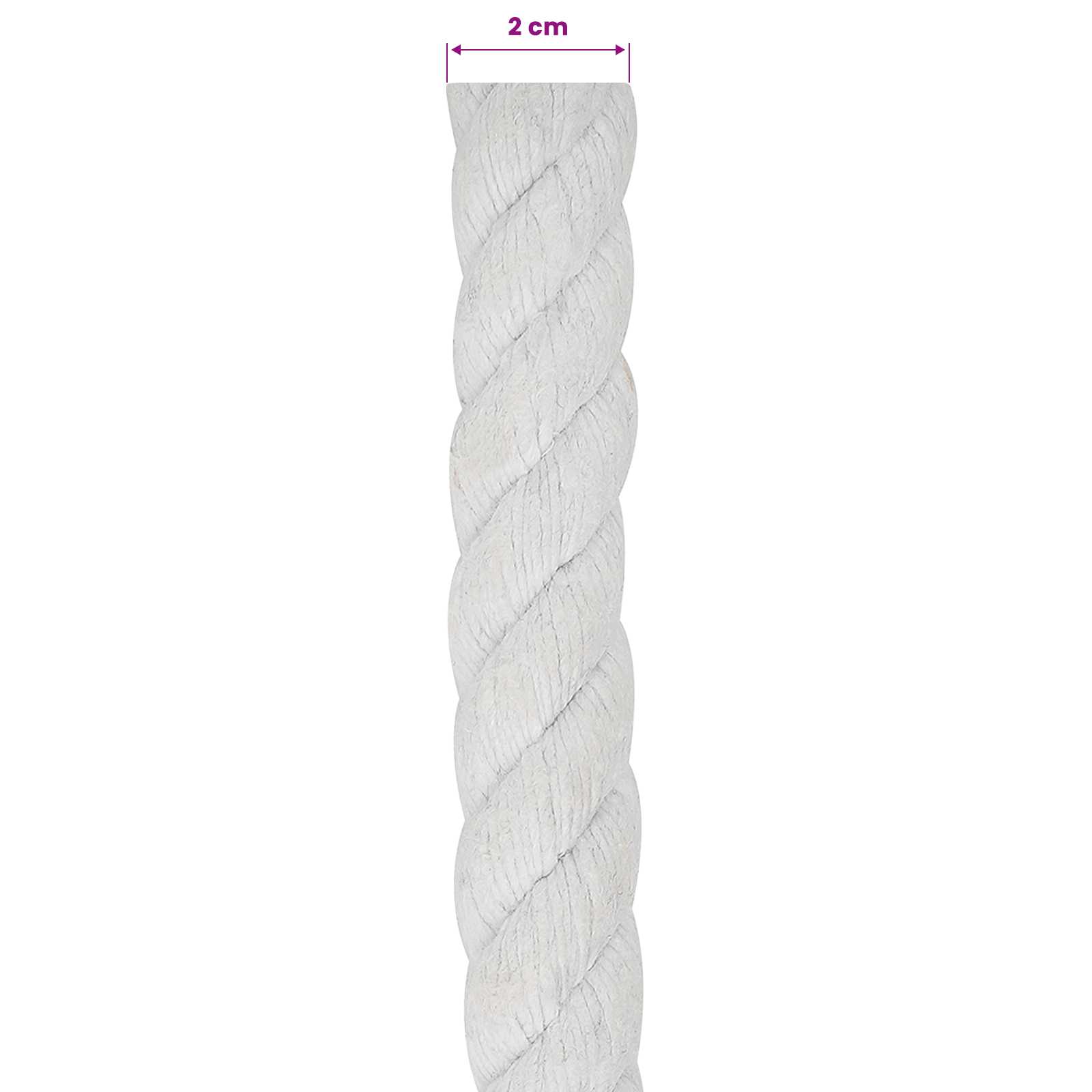 vidaXL Lina Biały 2 x 2 x 10000 cm Bawełna