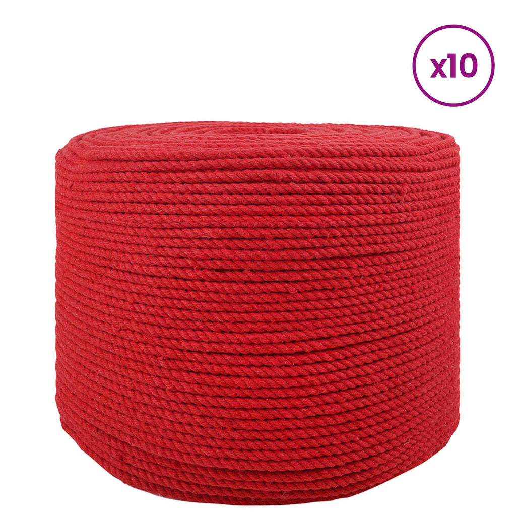 vidaXL Lina 10 pcs Czerwony Bawełna