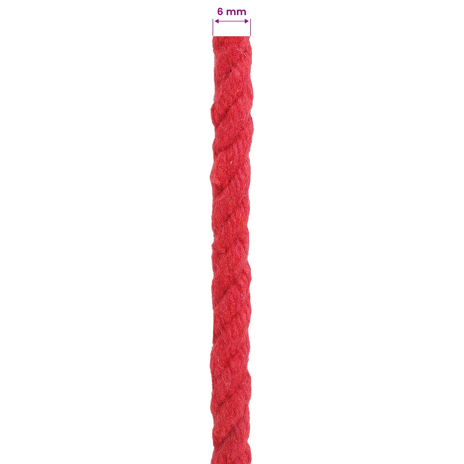 vidaXL Lina Czerwony 0,6 x 0,6 x 50000 cm Bawełna