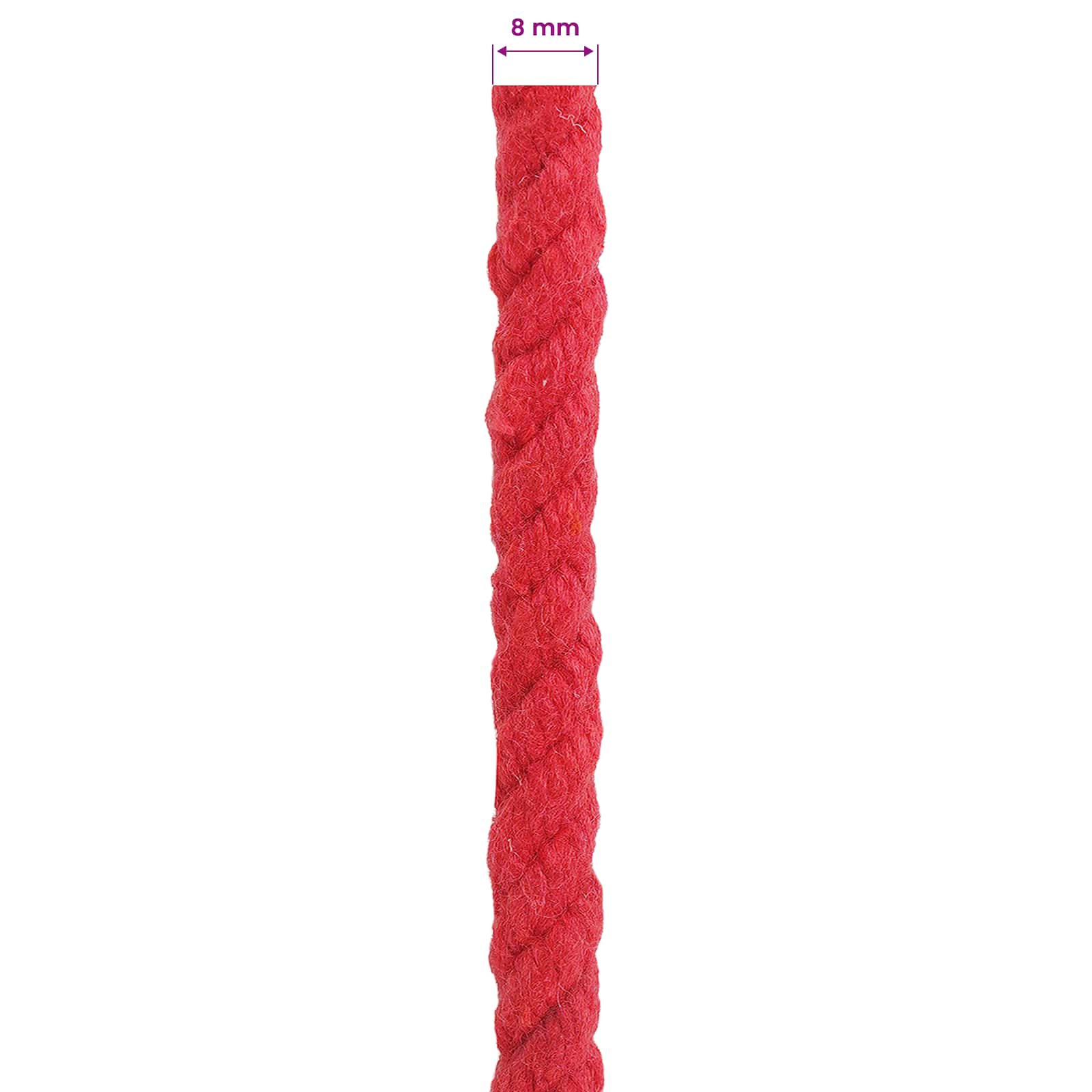 vidaXL Lina Czerwony 0,8 x 0,8 x 2500 cm Bawełna