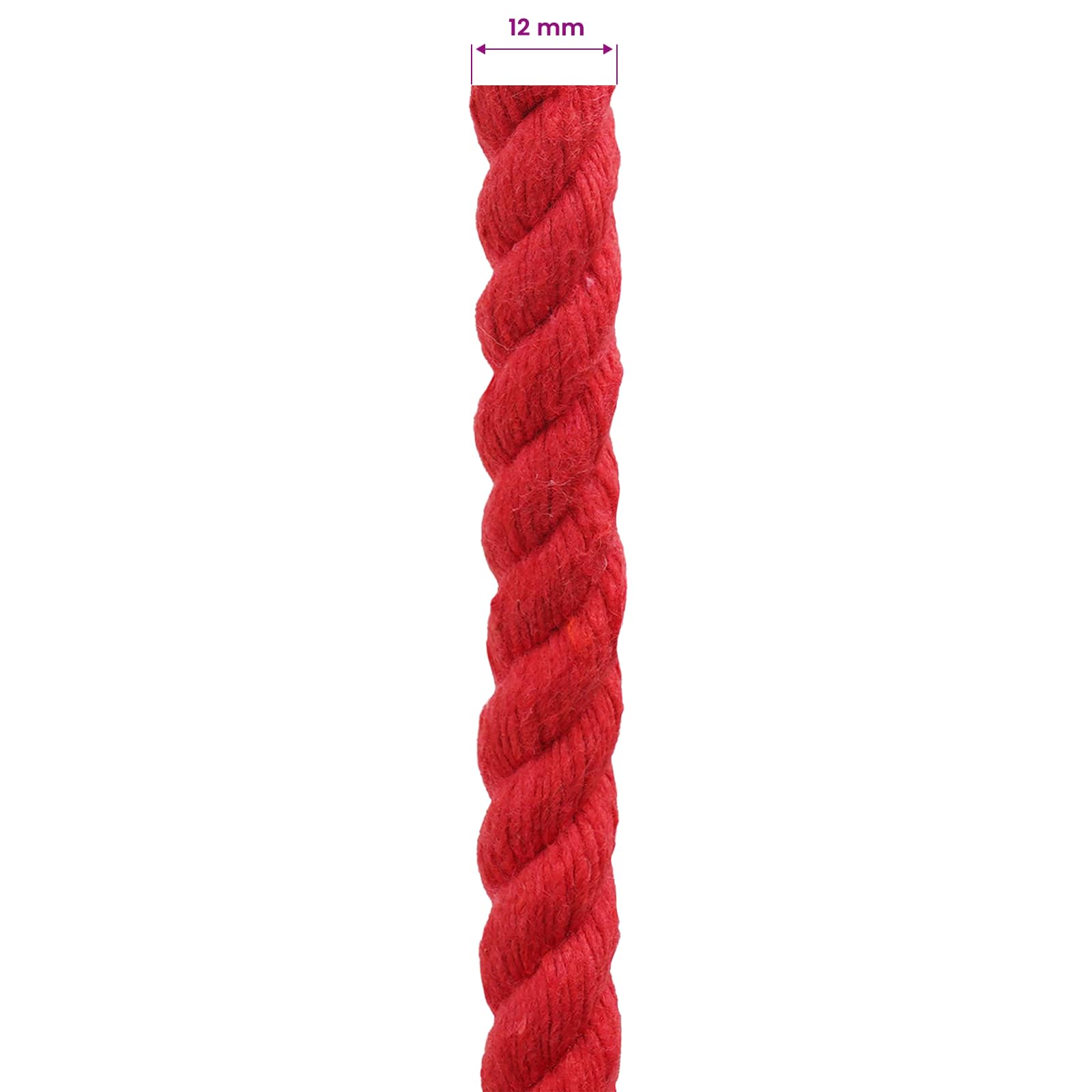 vidaXL Lina Czerwony 1,2 x 1,2 x 2500 cm Bawełna