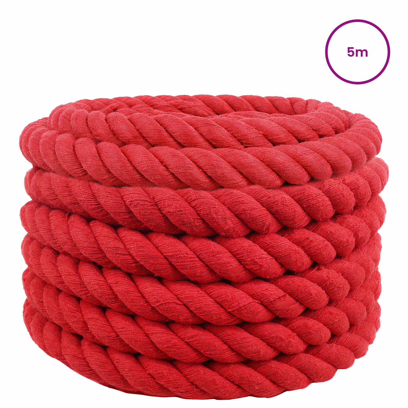 vidaXL Lina Czerwony 4 x 4 x 500 cm Bawełna