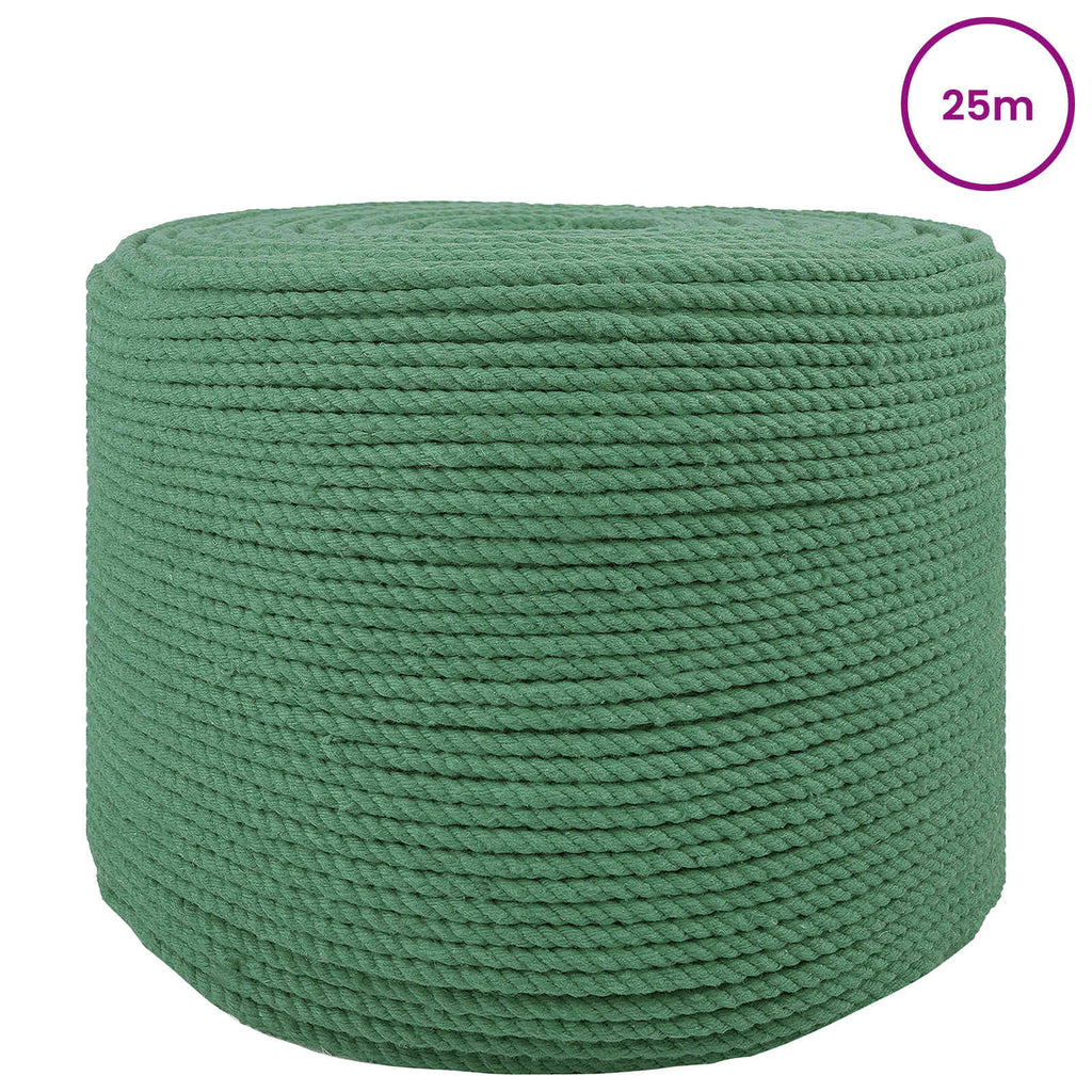 vidaXL Lina Bawełniana 6 mm 25 m zielony 100% bawełna