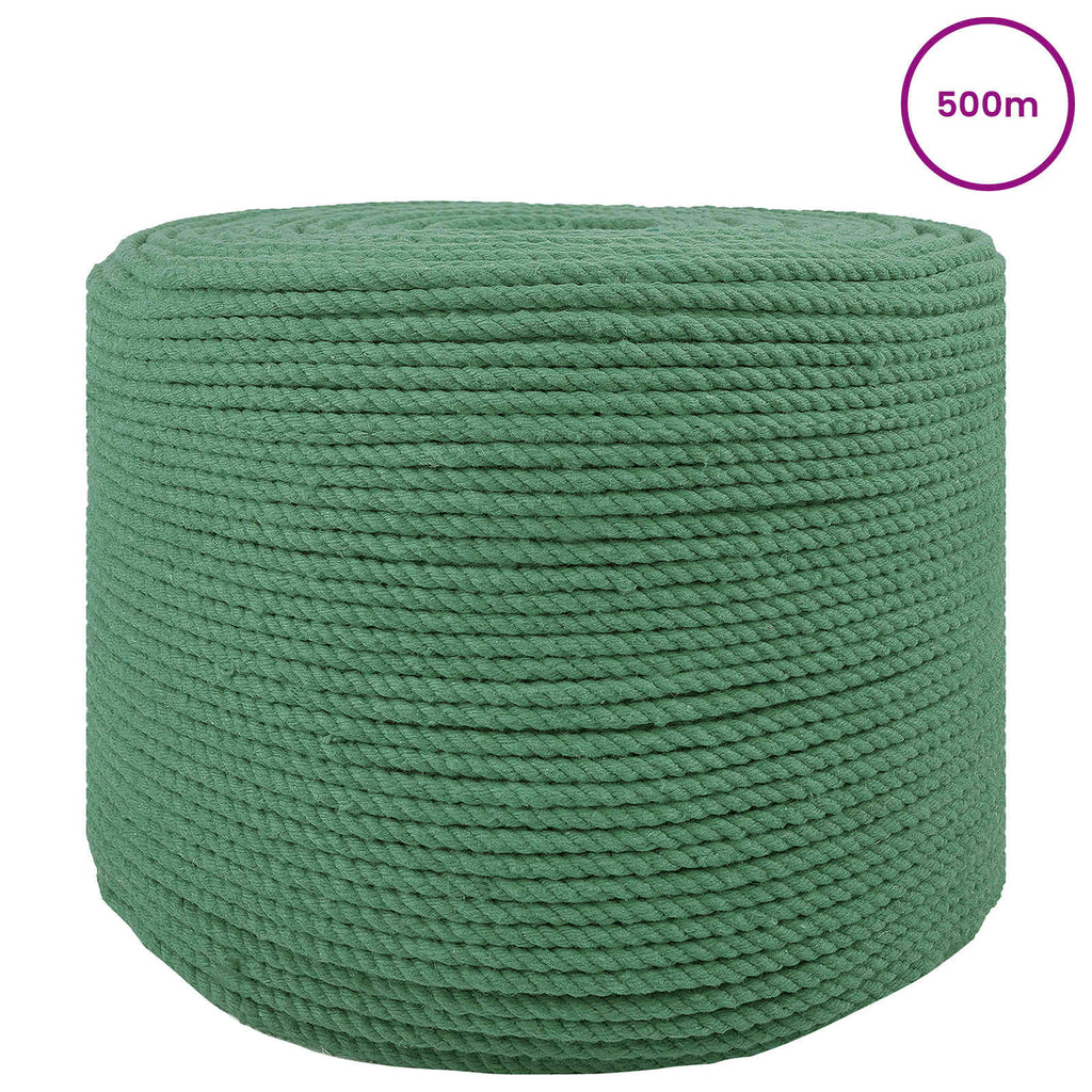 vidaXL Lina Bawełniana 6 mm 500 m zielony 100% bawełna