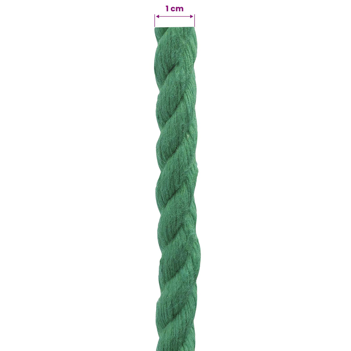 vidaXL Lina Bawełniana 10 mm 100 m zielony 100% bawełna