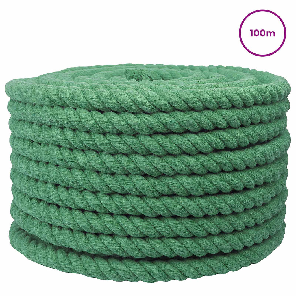 vidaXL Lina Bawełniana 20 mm 100 m zielony 100% bawełna