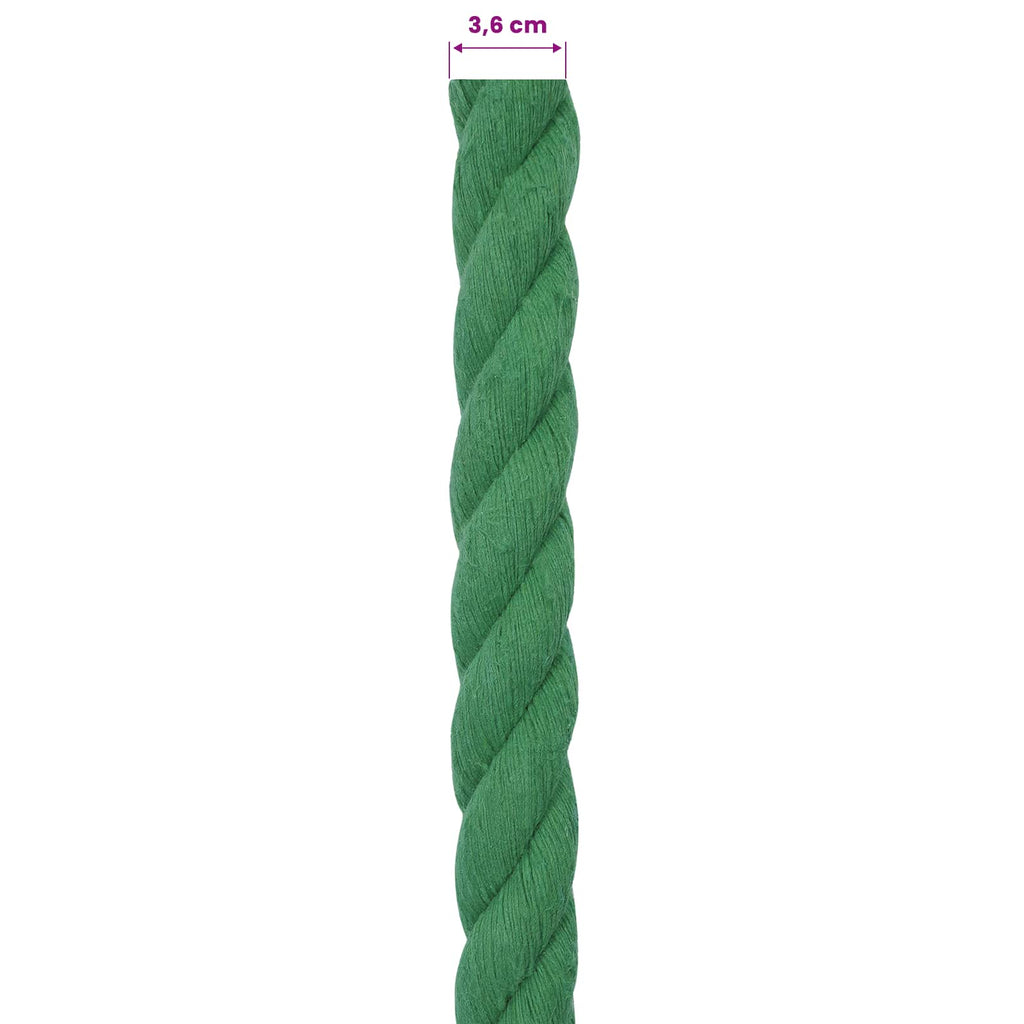 vidaXL Lina Bawełniana 36 mm 25 m zielony 100% bawełna