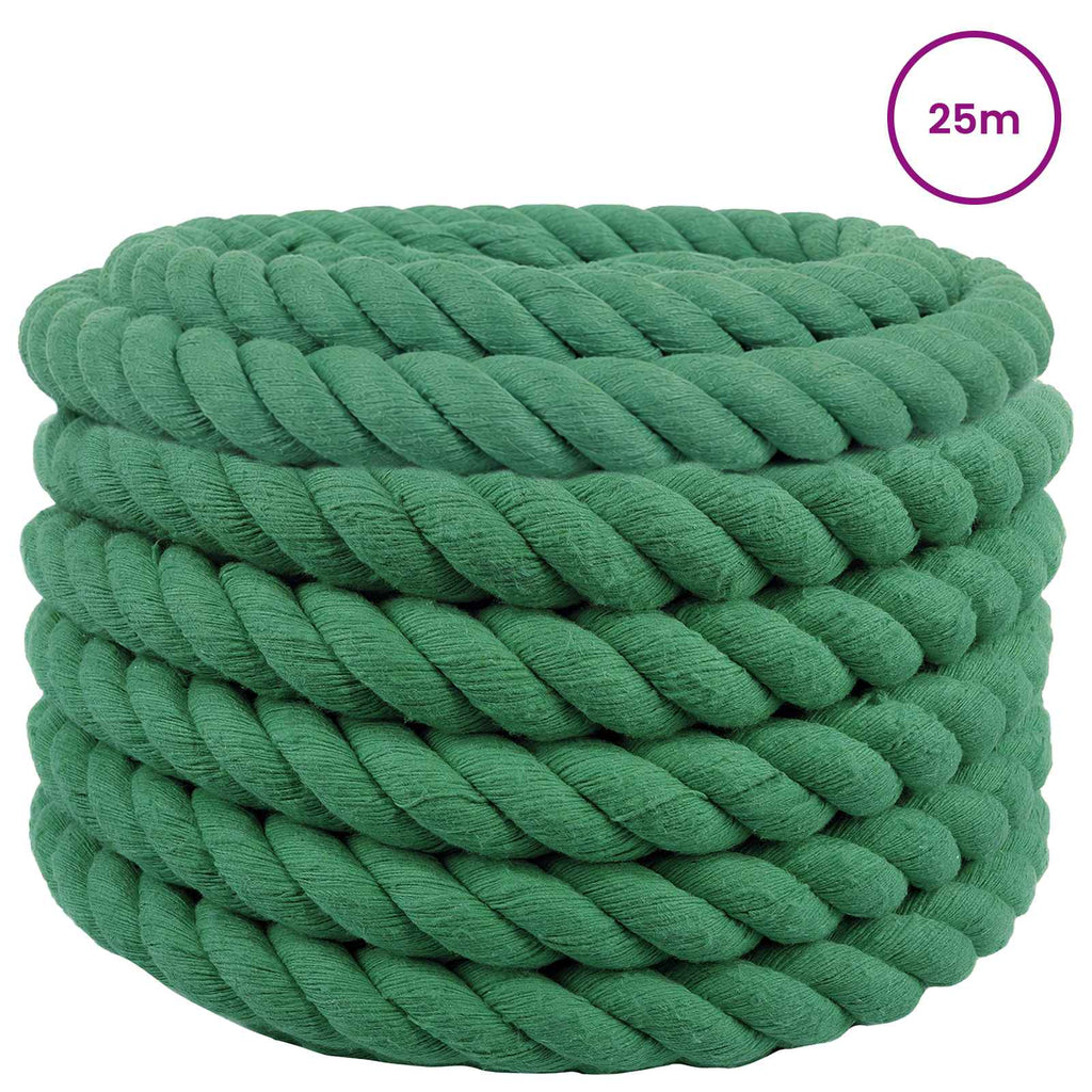 vidaXL Lina Bawełniana 36 mm 25 m zielony 100% bawełna