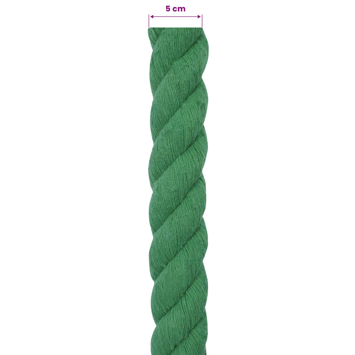 vidaXL Lina Bawełniana 50 mm 10 m zielony 100% bawełna