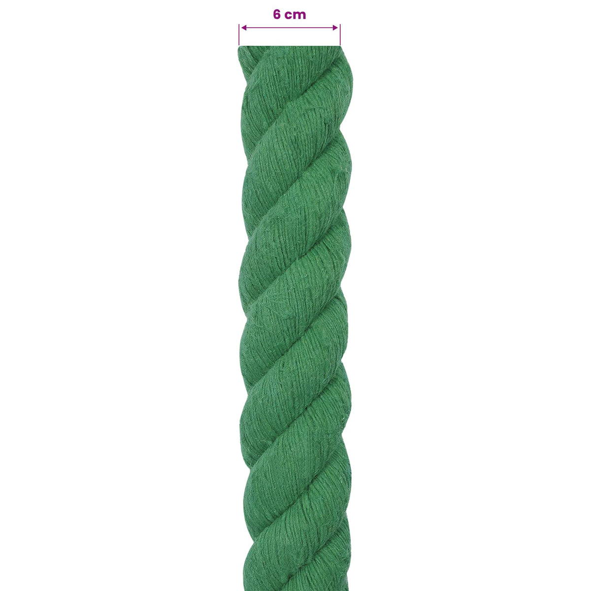 vidaXL Lina Bawełniana 60 mm 10 m zielony 100% bawełna