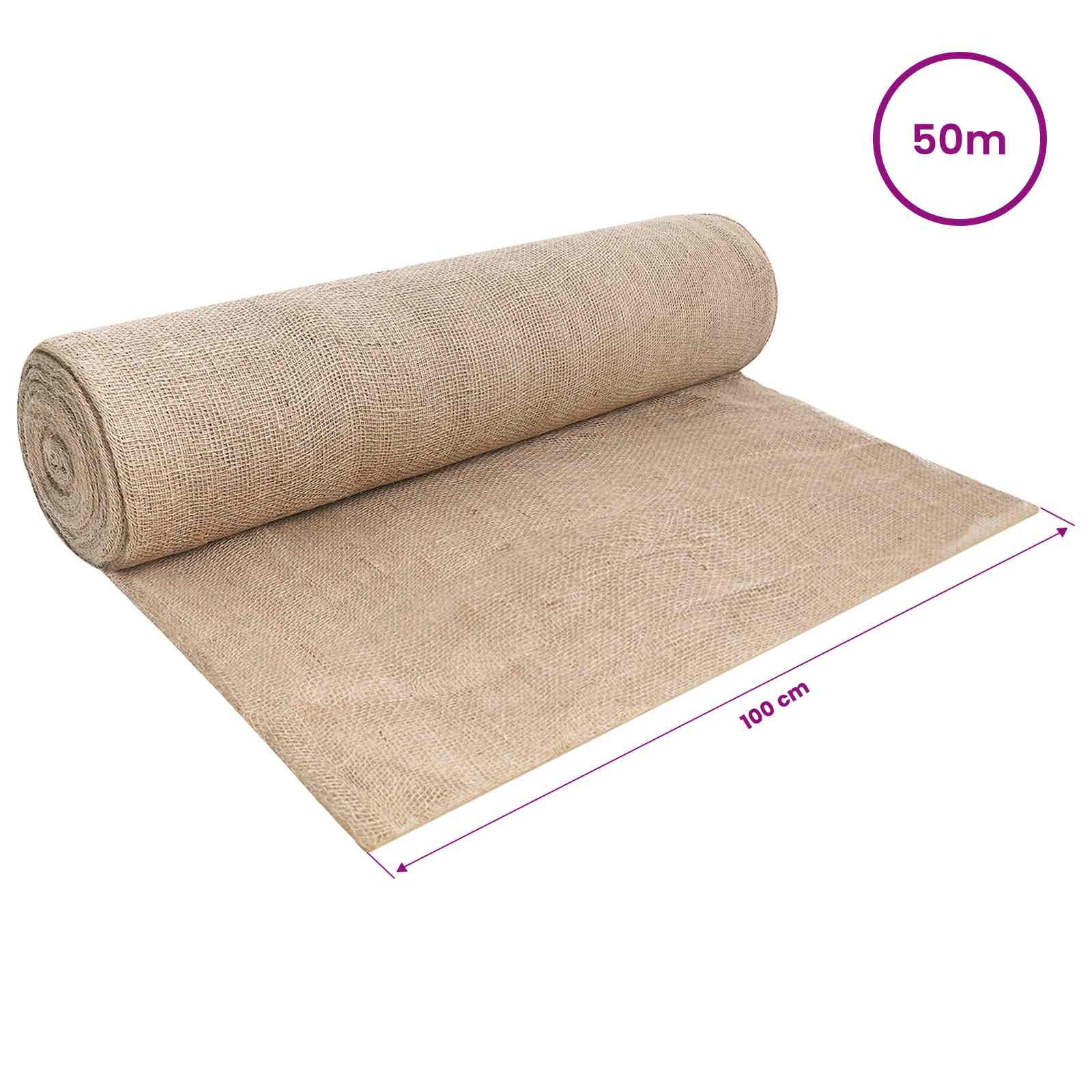 vidaXL Rolka Jutowa Naturalny 200 x 5000 cm