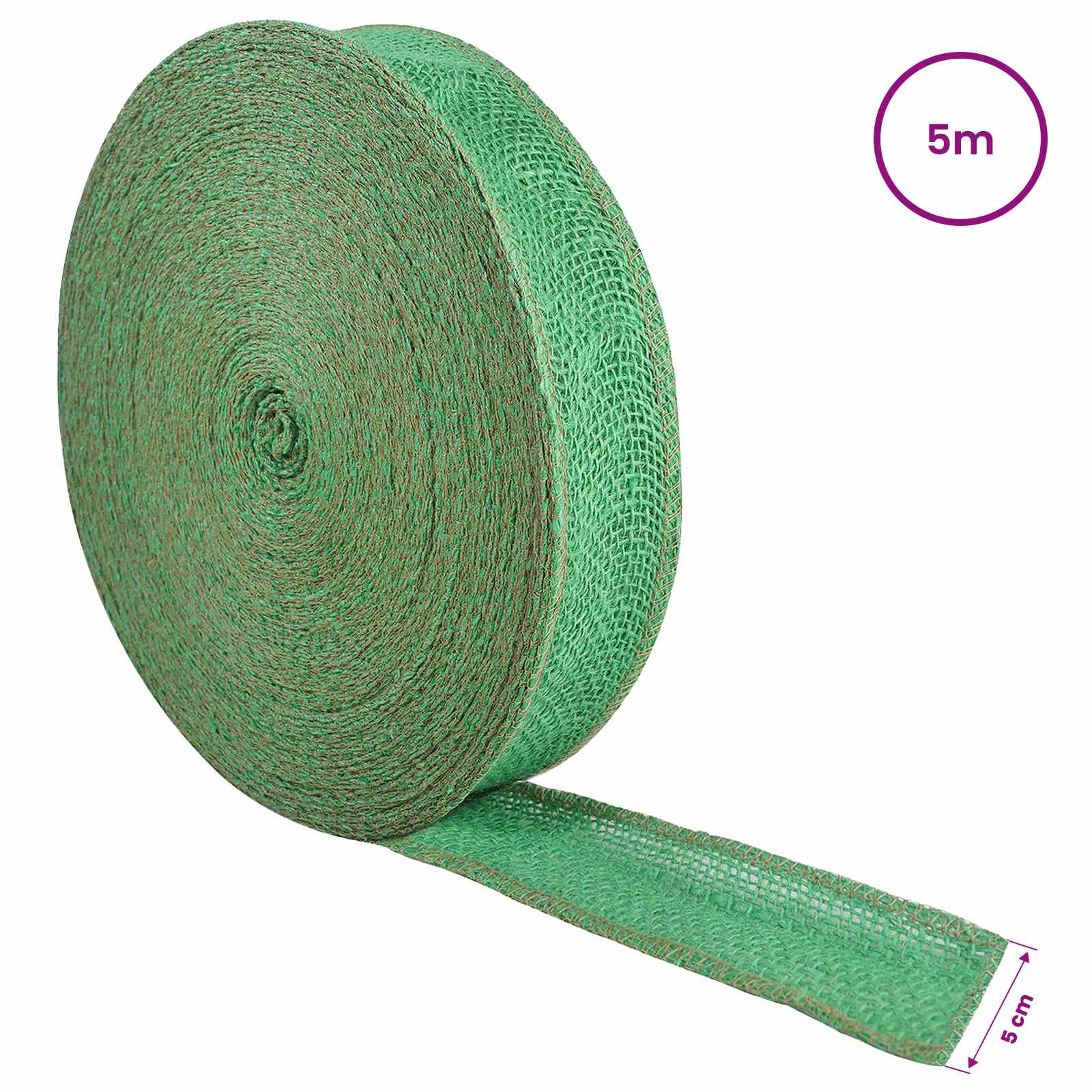 vidaXL Rolka Jutowa Zielony 5 x 500 cm