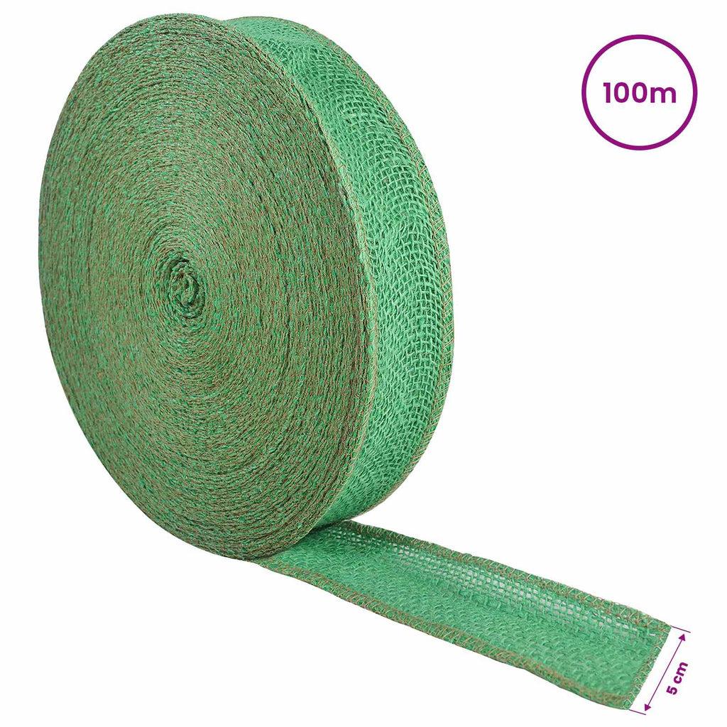 vidaXL Rolka Jutowa Zielony 5 x 10000 cm