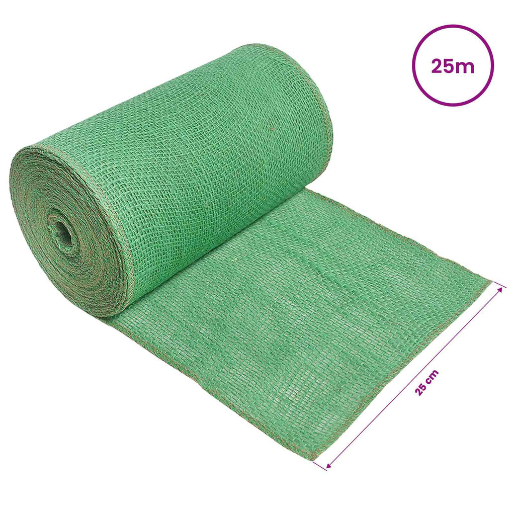 vidaXL Rolka Jutowa Zielony 25 x 2500 cm
