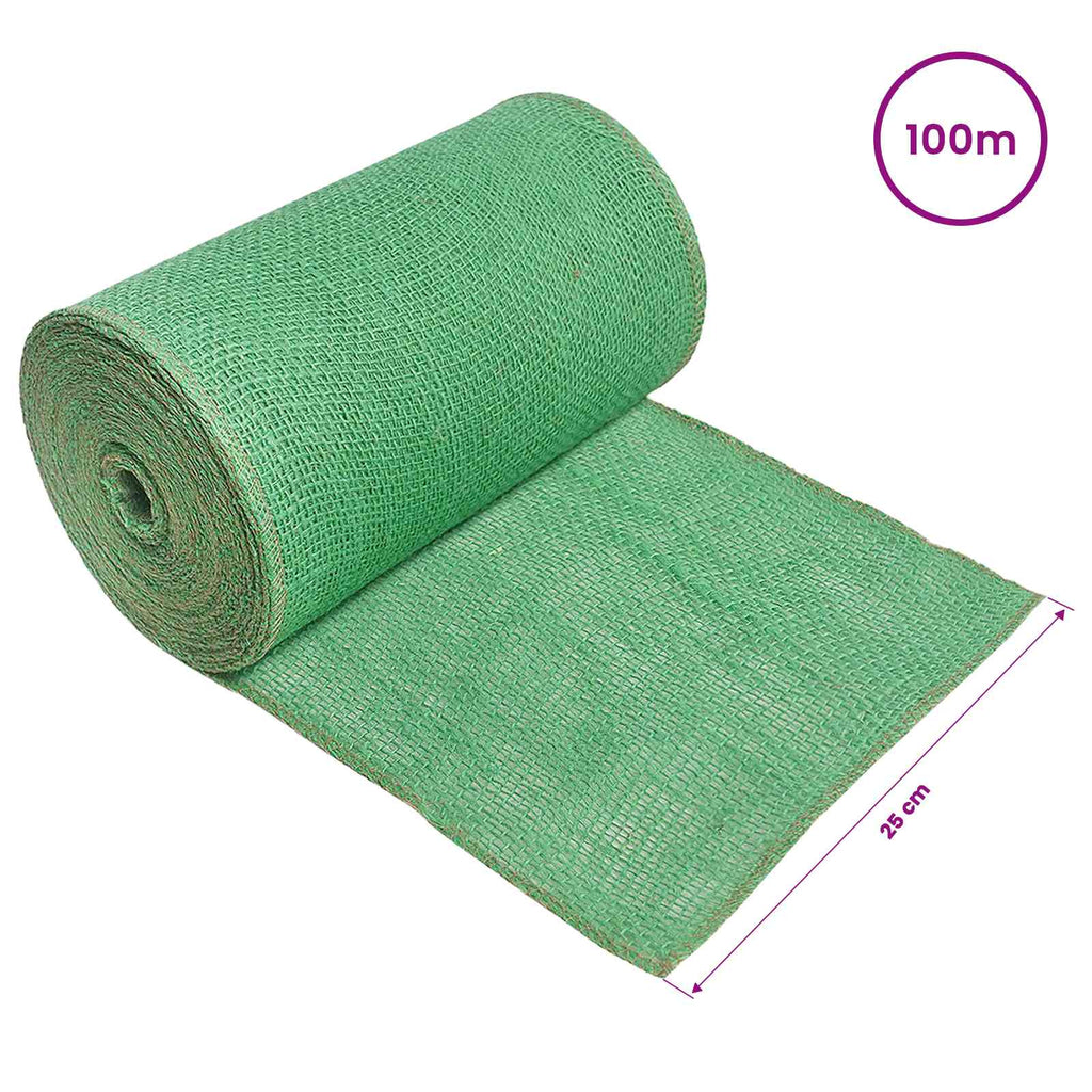 vidaXL Rolka Jutowa Zielony 25 x 10000 cm