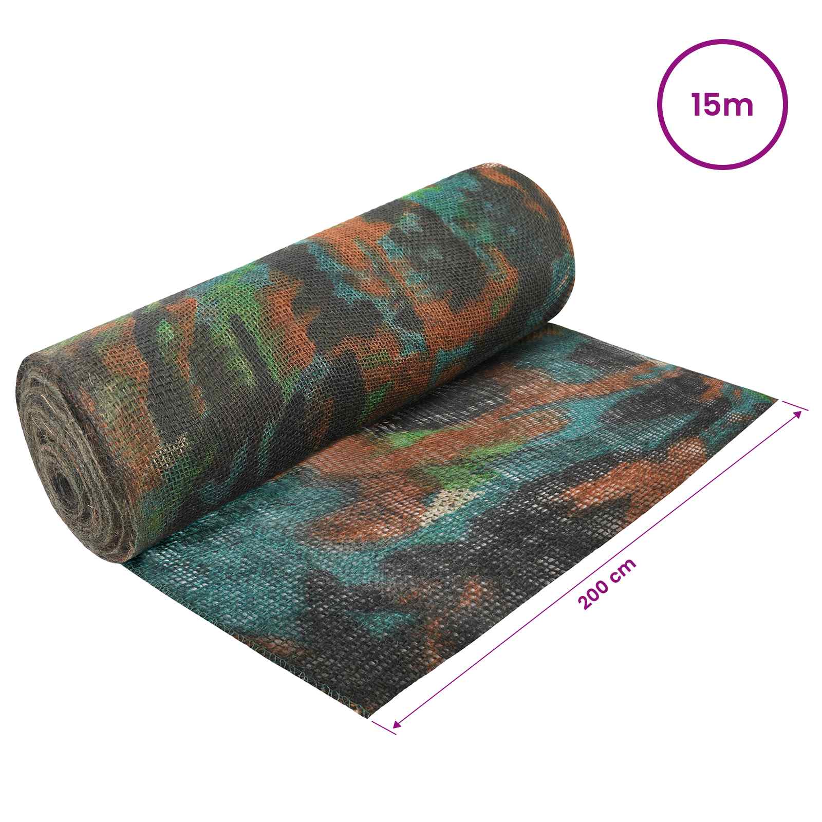vidaXL Rolka Jutowa Moro 200 x 1500 cm