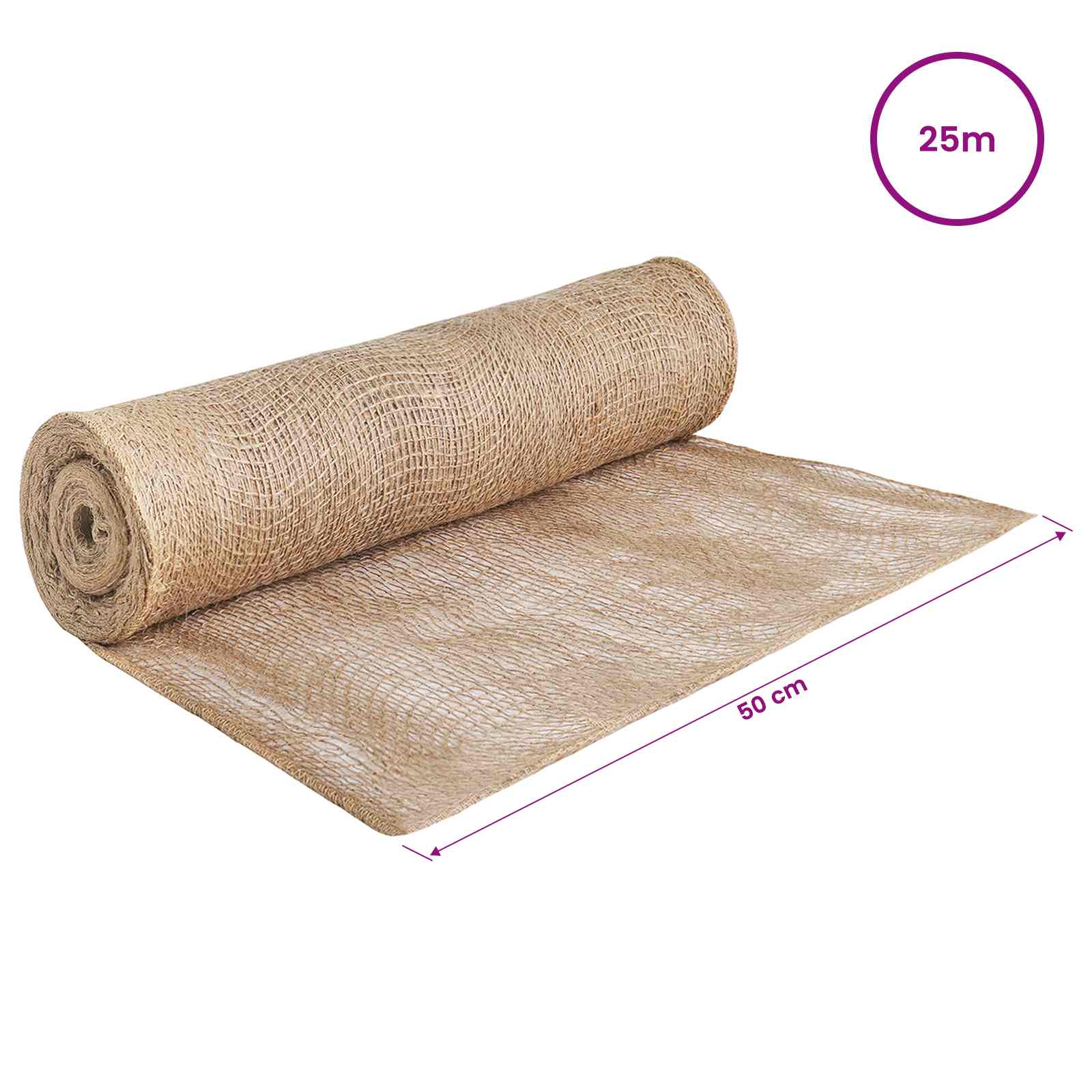 vidaXL Rolka Jutowa 50 x 2500 cm 90 naturalny