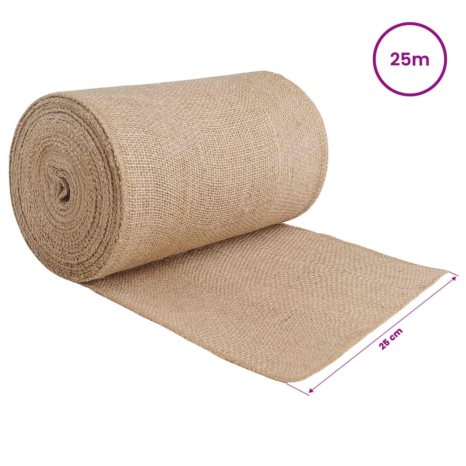 vidaXL Rolka Jutowa 25 x 2500 cm naturalny