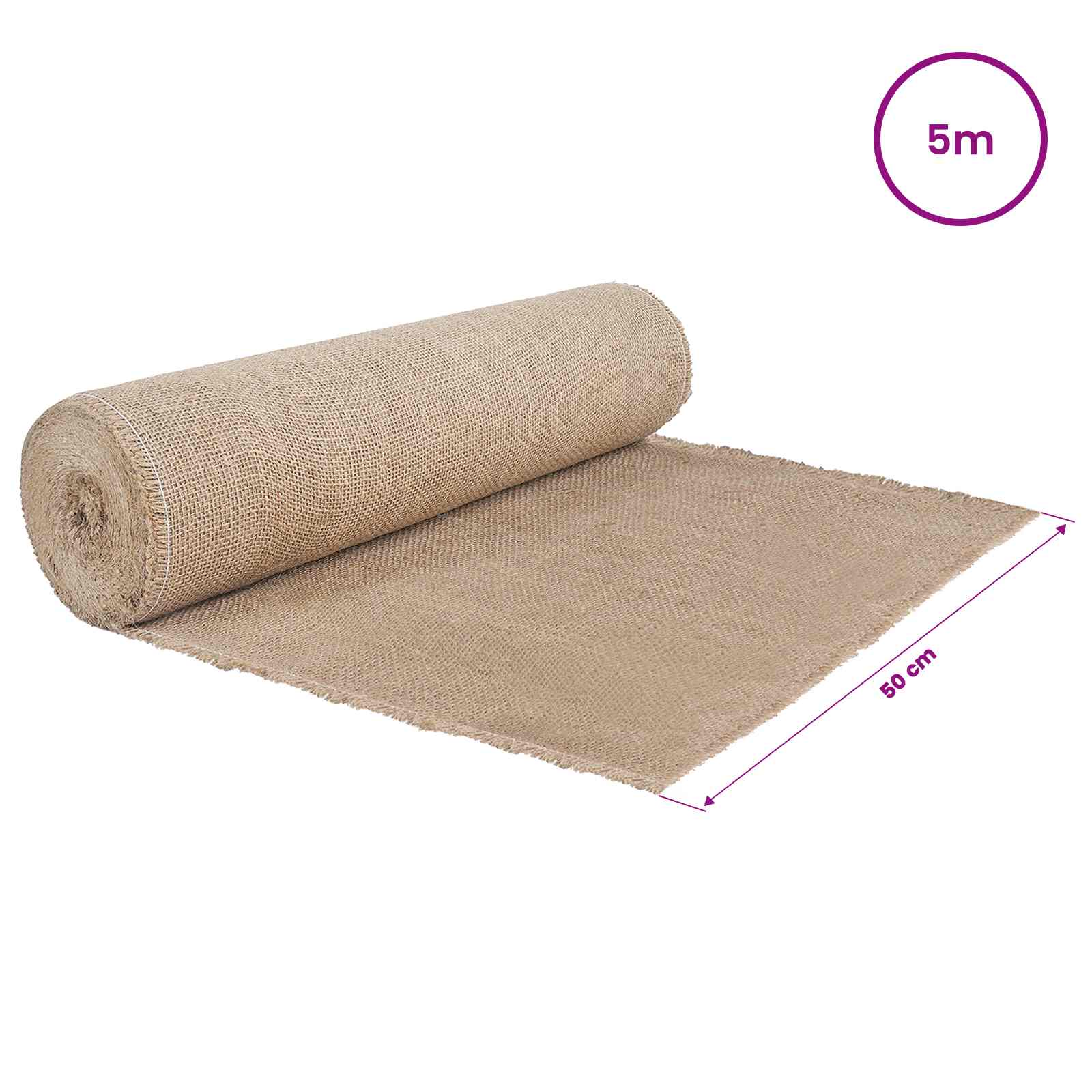 vidaXL Rolka Jutowa Naturalny 50 x 500 cm