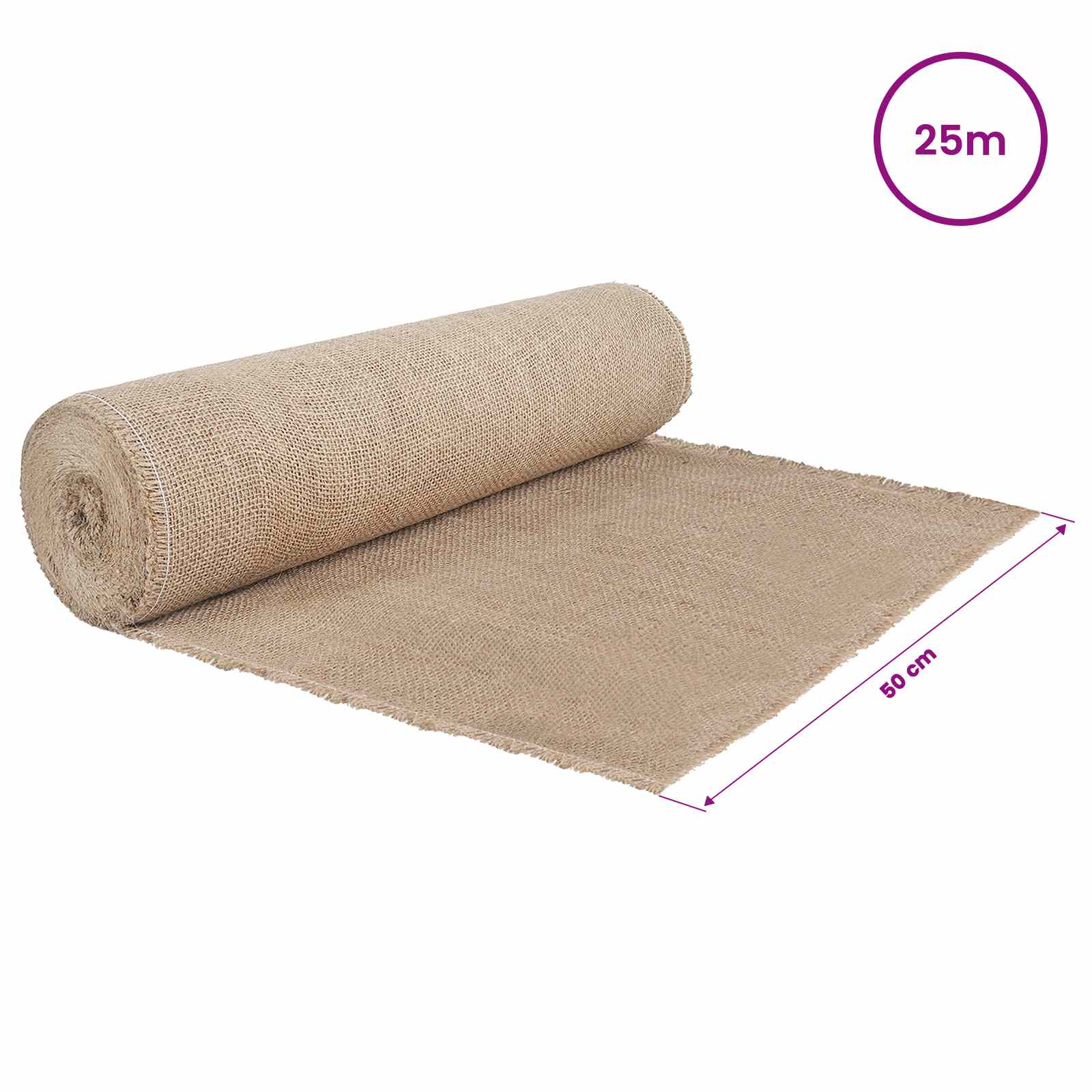 vidaXL Rolka Jutowa Naturalny 50 x 2500 cm