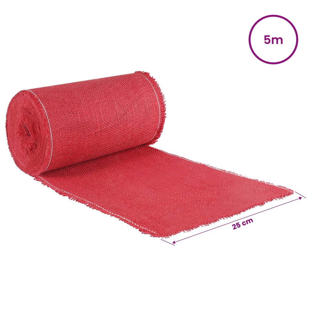 vidaXL Rolka Jutowa 25 x 500 cm czerwony