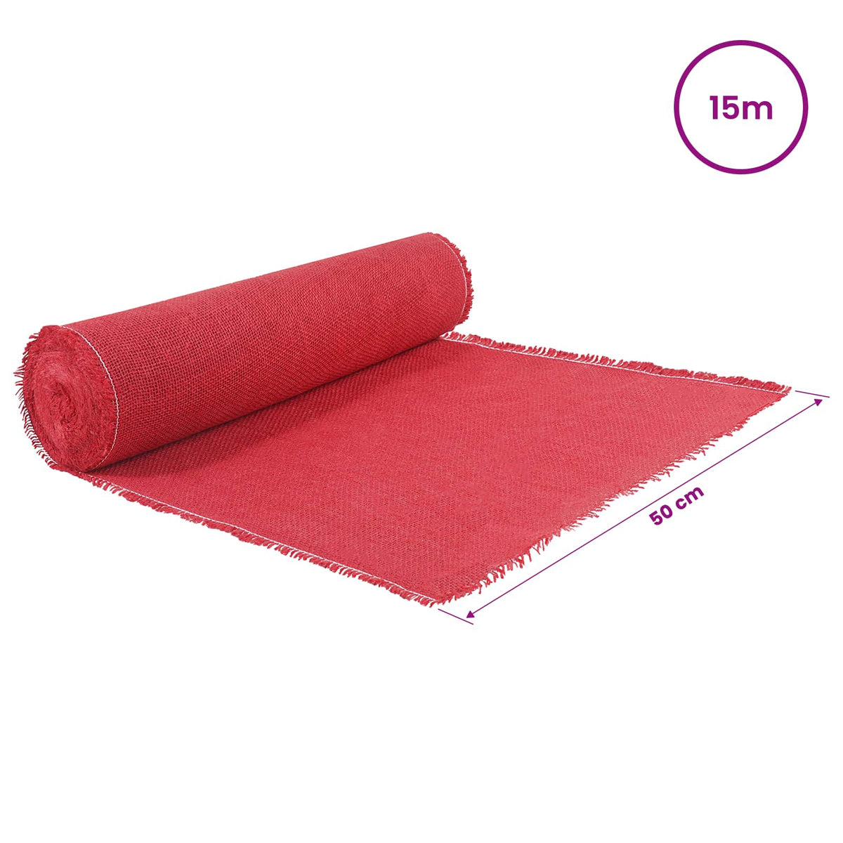 vidaXL Rolka Jutowa 50 x 1500 cm czerwony
