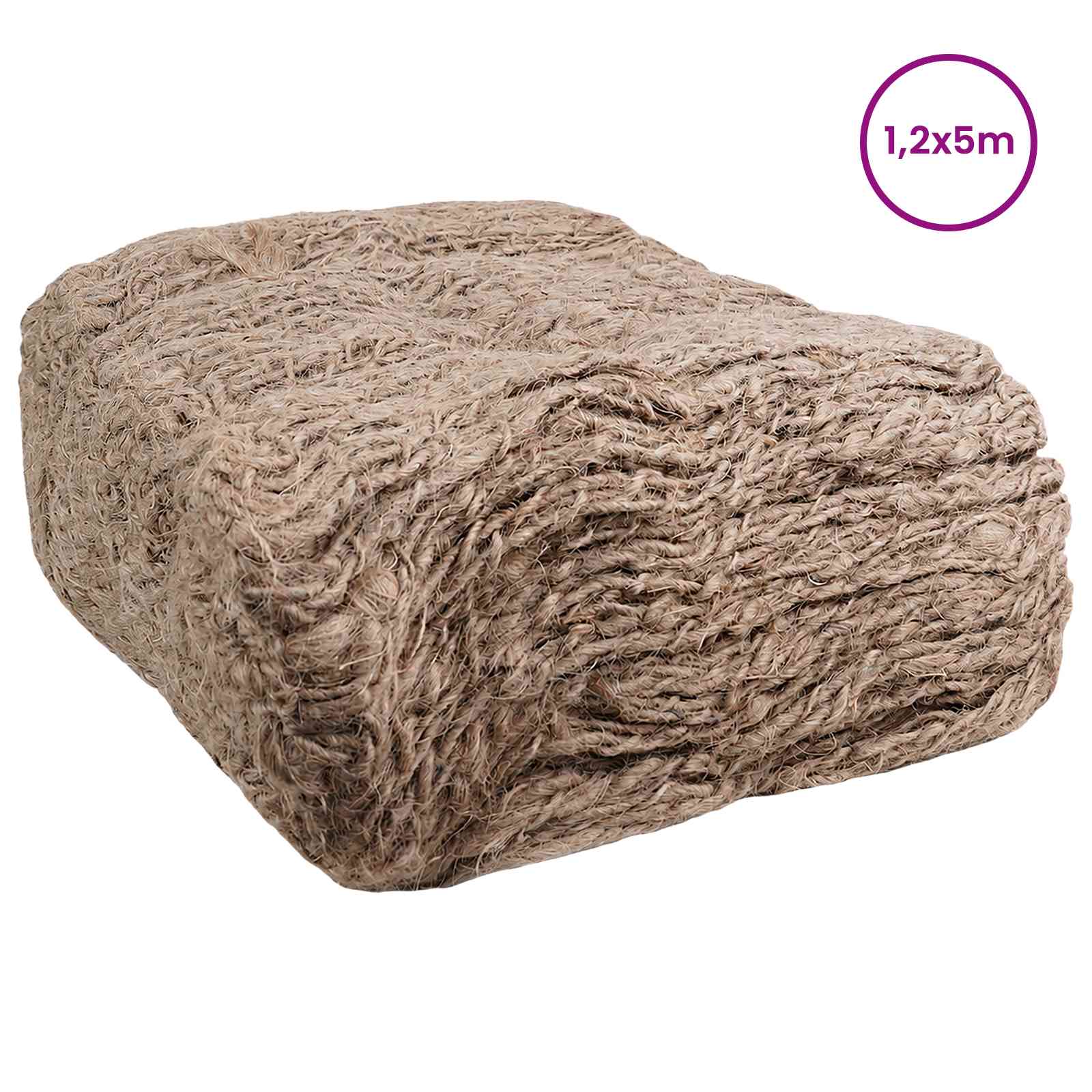 vidaXL Mata embankment z juty naturalny 1,2 x 5 m 100% Juta Tossa