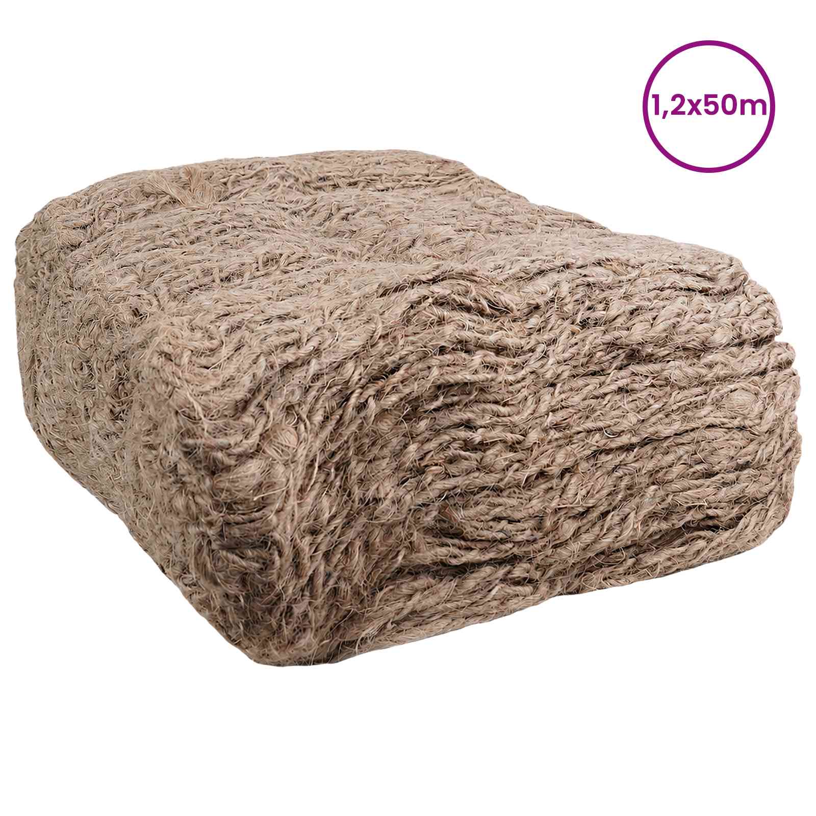 vidaXL Mata embankment z juty naturalny 1,2 x 50 m 100% Juta Tossa