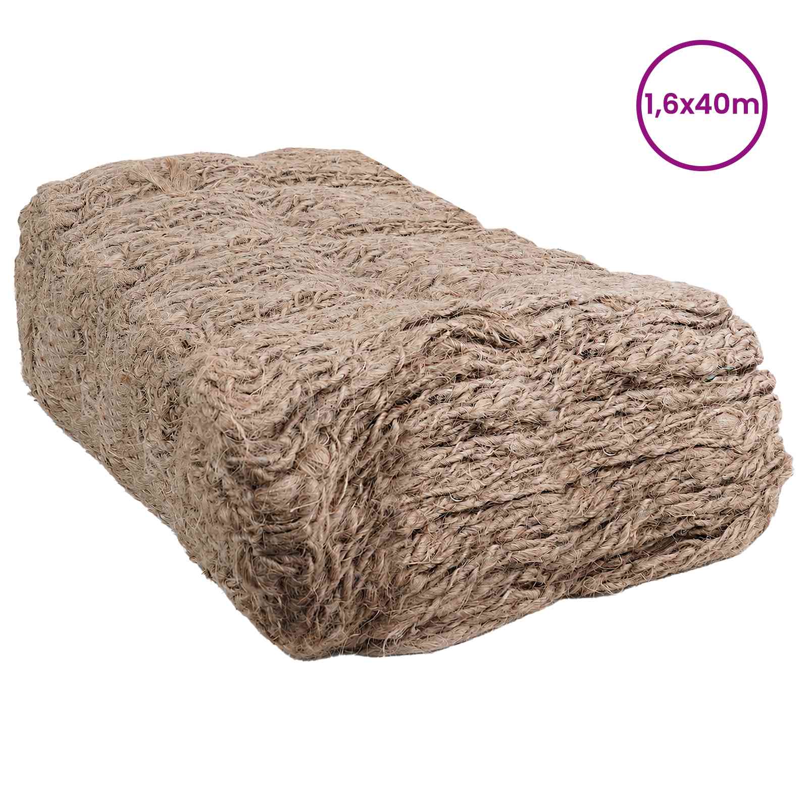 vidaXL Mata embankment z juty naturalny 1,6 x 40 m 100% Juta Tossa
