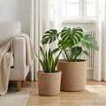 vidaXL Zestaw doniczek 2 pcs naturalny Ø 28 x 28 cm 100% Juta Tossa