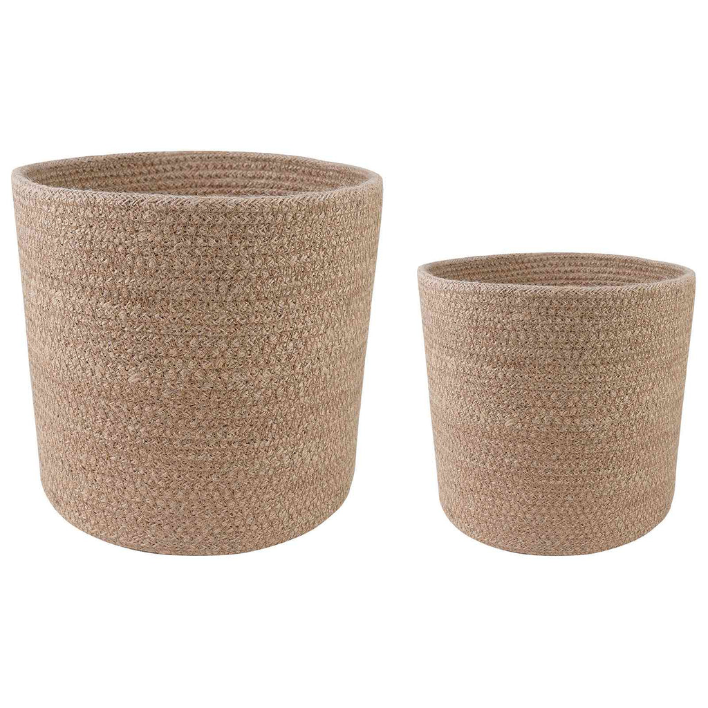 vidaXL Zestaw doniczek 2 pcs naturalny Ø 28 x 28 cm 100% Juta Tossa