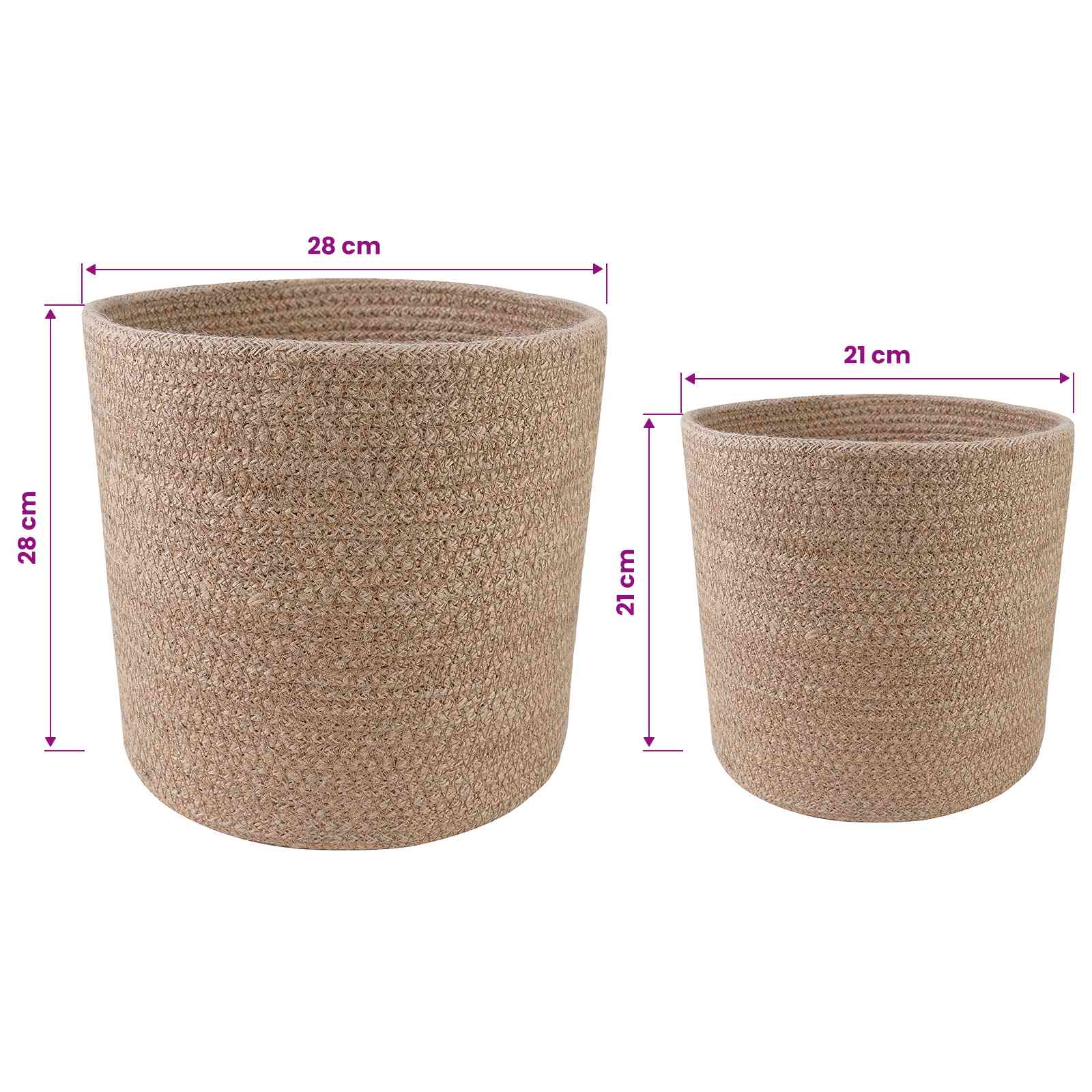 vidaXL Zestaw doniczek 2 pcs naturalny Ø 28 x 28 cm 100% Juta Tossa