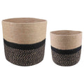 vidaXL Zestaw doniczek 2 pcs Naturalny i czarny Ø 28 x 28 cm