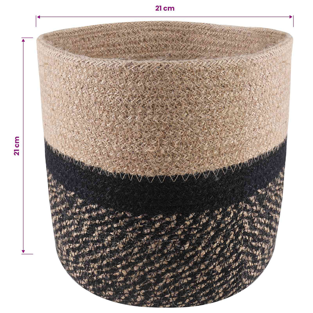 vidaXL Zestaw doniczek 2 pcs Naturalny i czarny Ø 21 x 21 cm